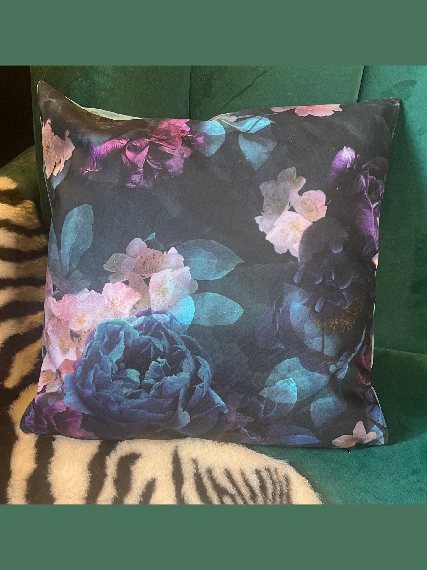 Gothic roses luxury velvet cushion