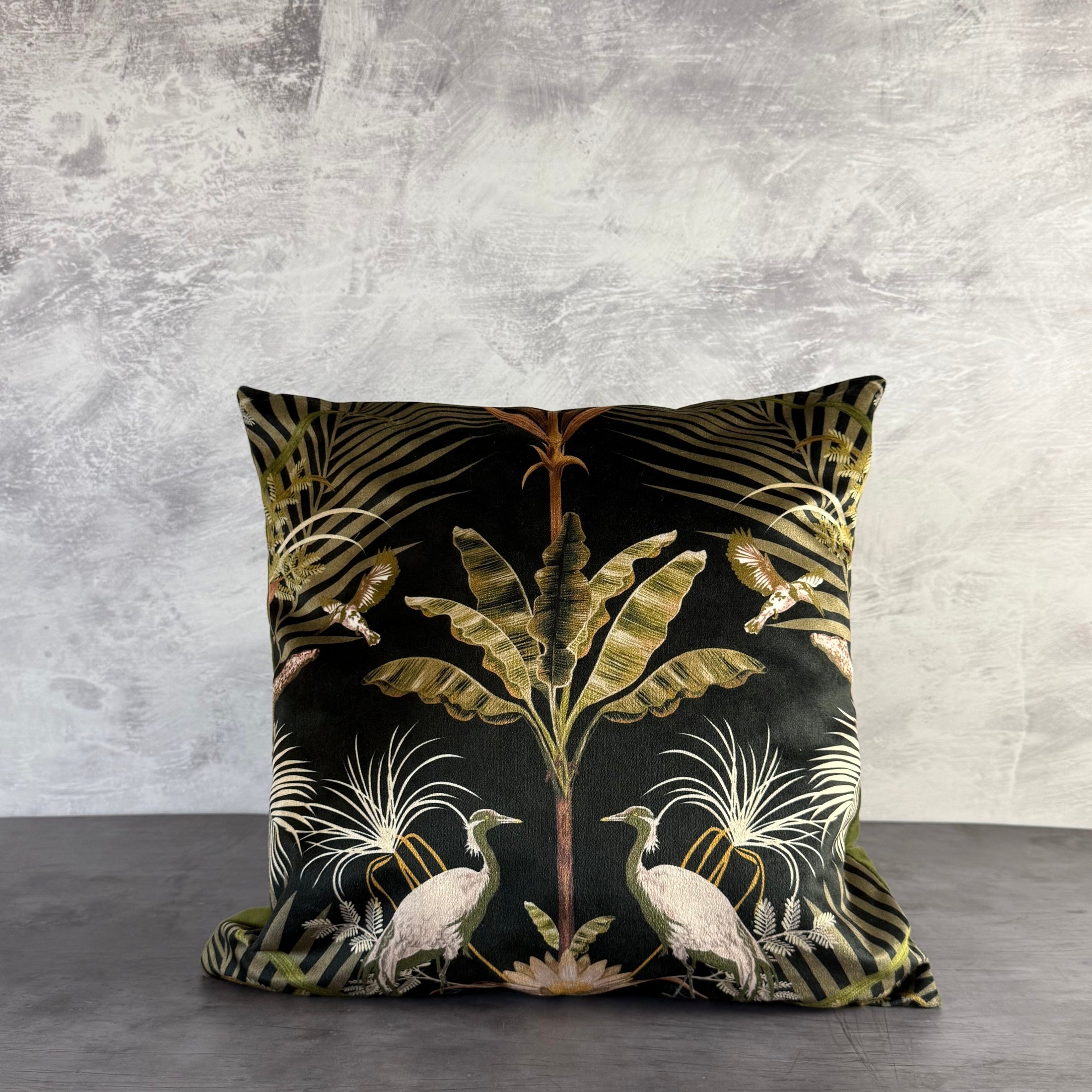 Crocodilia | Black & Gold Velvet | Becca Who | Cushion