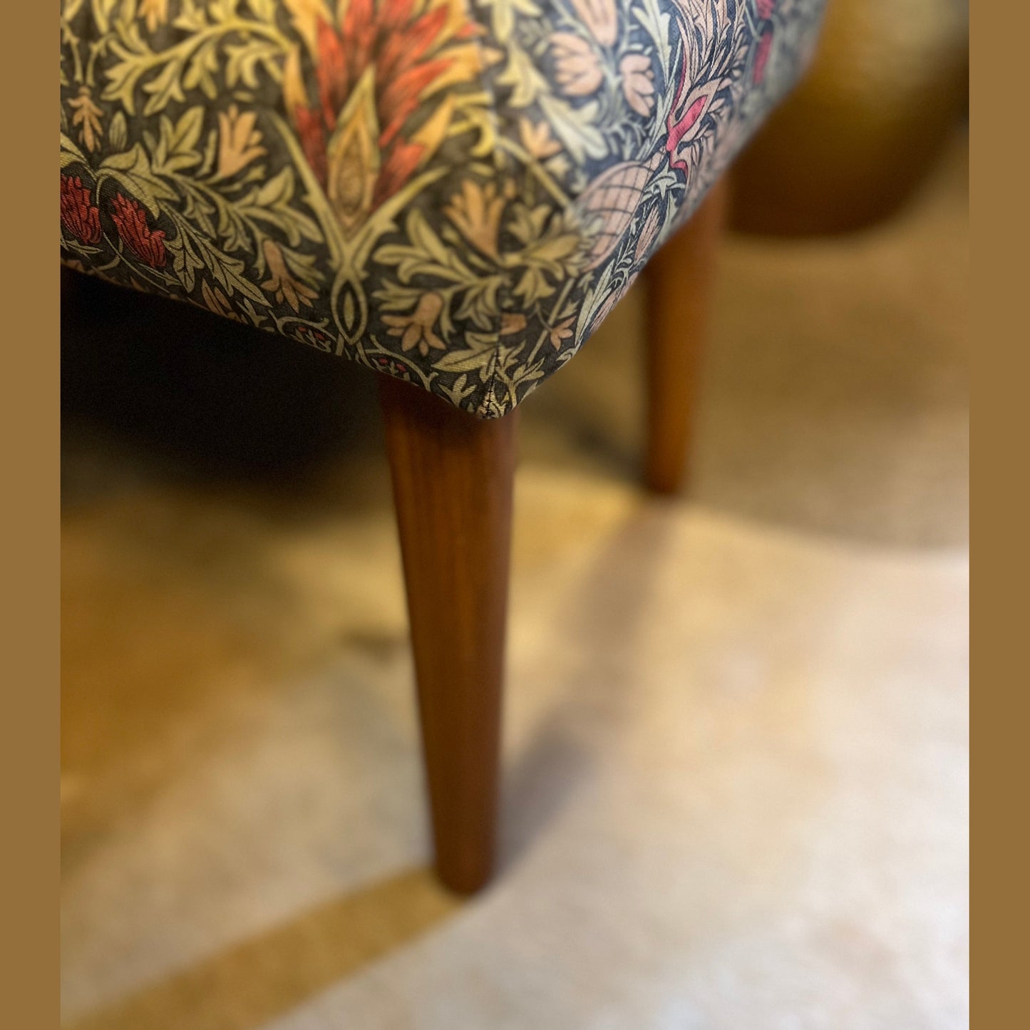 William Morris snakehead mocha Footstool