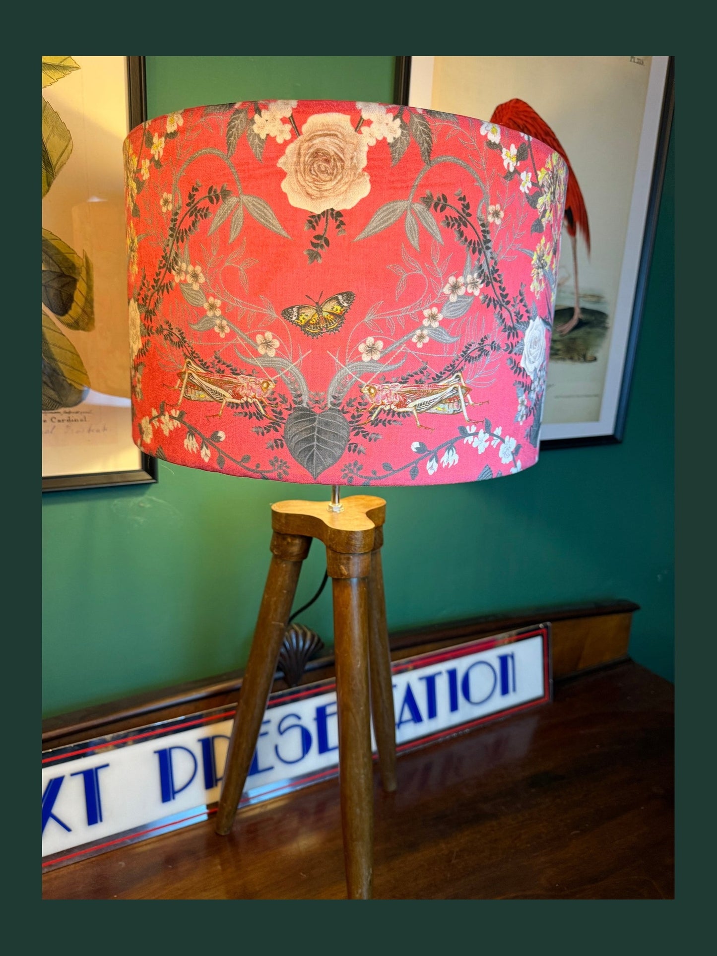 Garden treasures pink velvet lampshade Becca Who