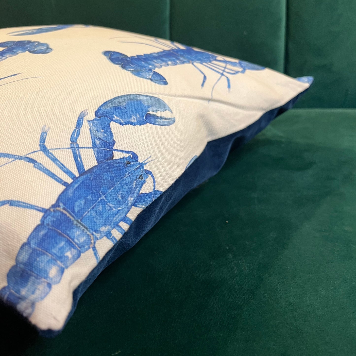 The blue lobster cushion