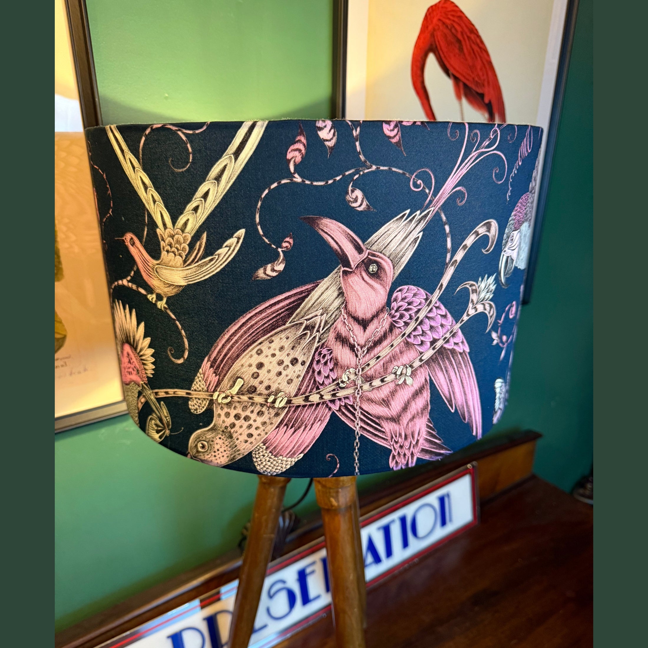 Audubon | Navy & Purple | Emma J Shipley | Lampshade