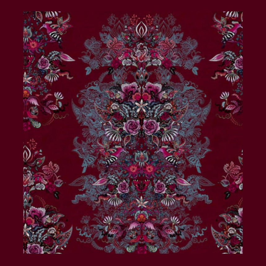 Eden berries luxury pink velvet cushion Becca Who