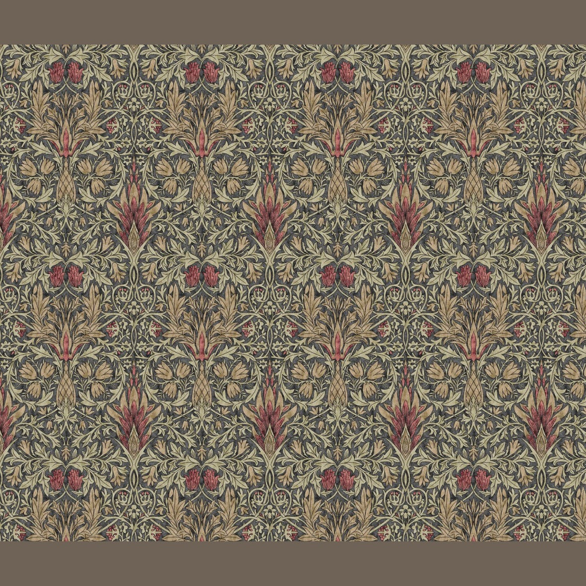 William Morris Snakeshead lampshade mocha denim forest green wine
