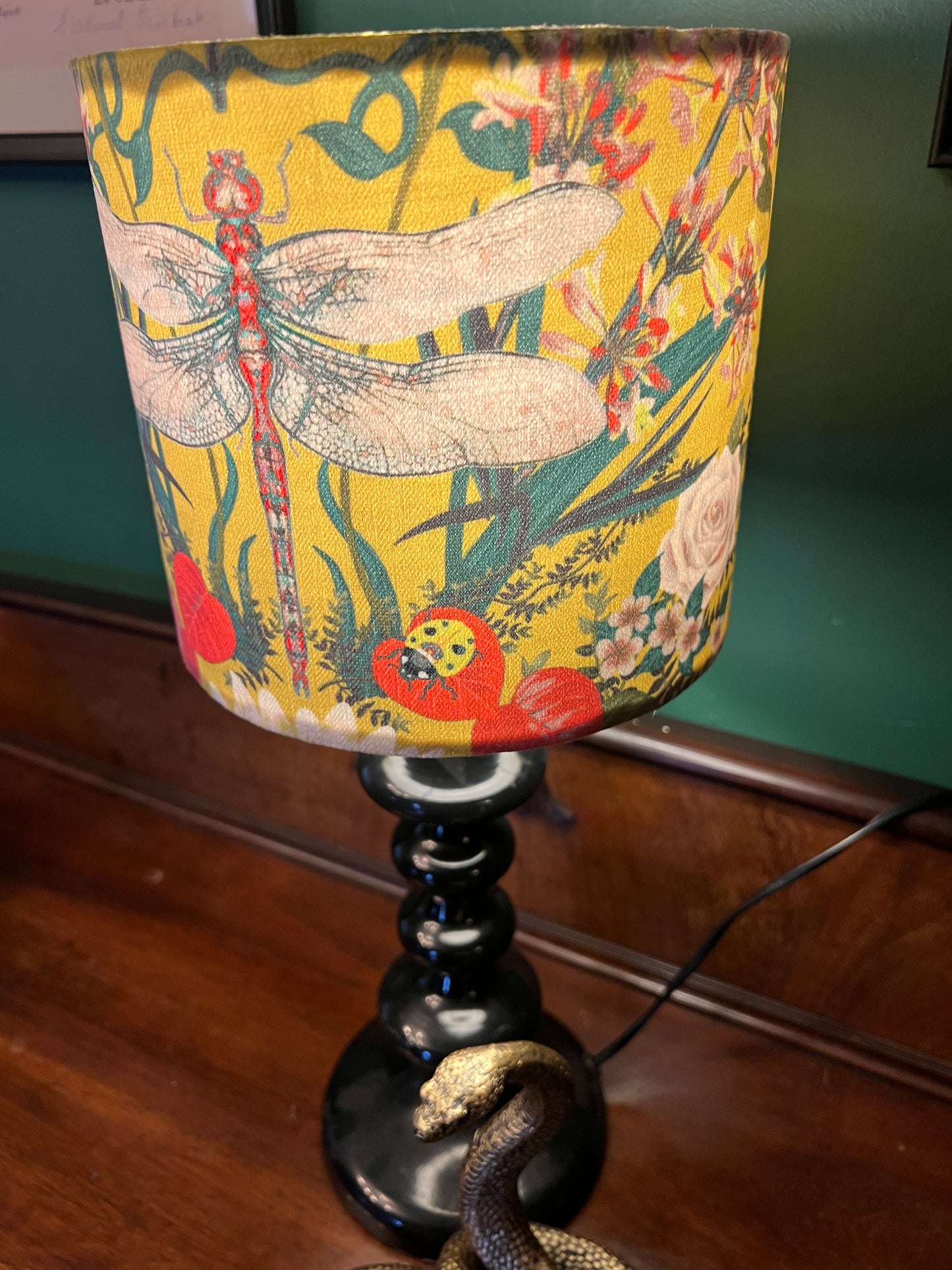 Garden treasures yellow velvet lampshade Becca Who