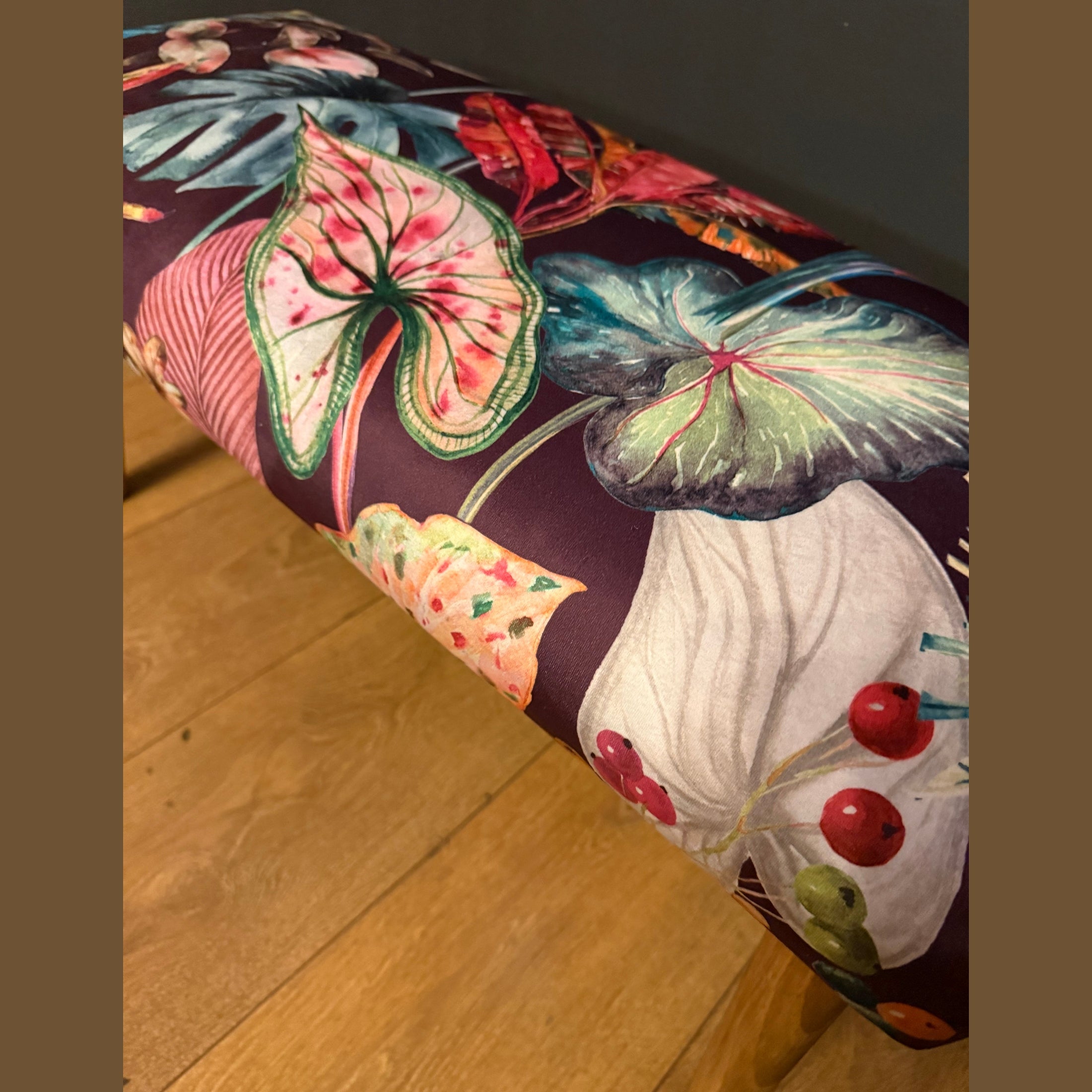 Acid Leaf | Pink & Teal Velvet  | Bench