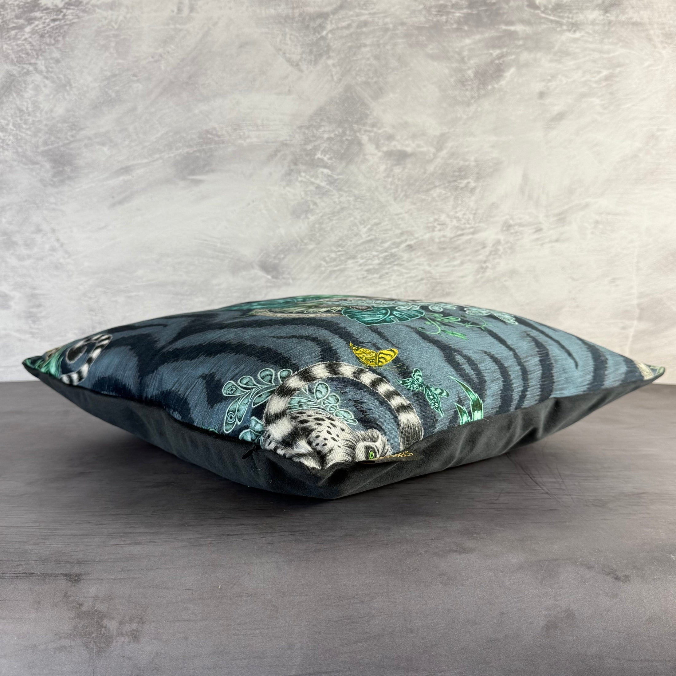 Lemur | Navy & Teal Velvet | Emma J Shipley | Cushion