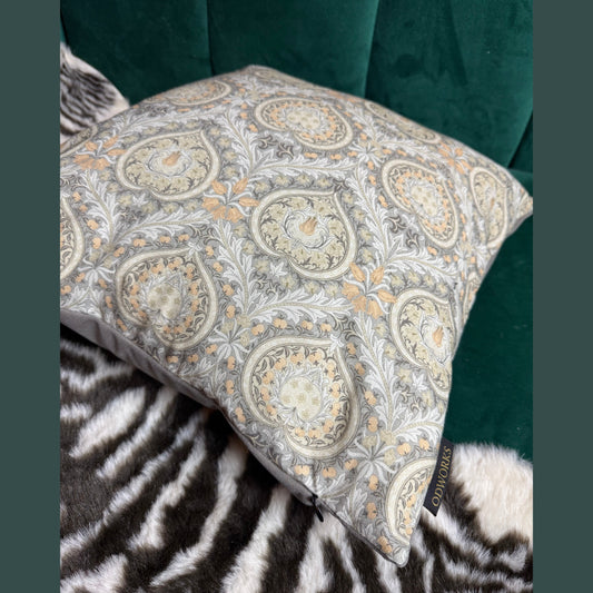 William Morris Eden luxury feather cushion in natural