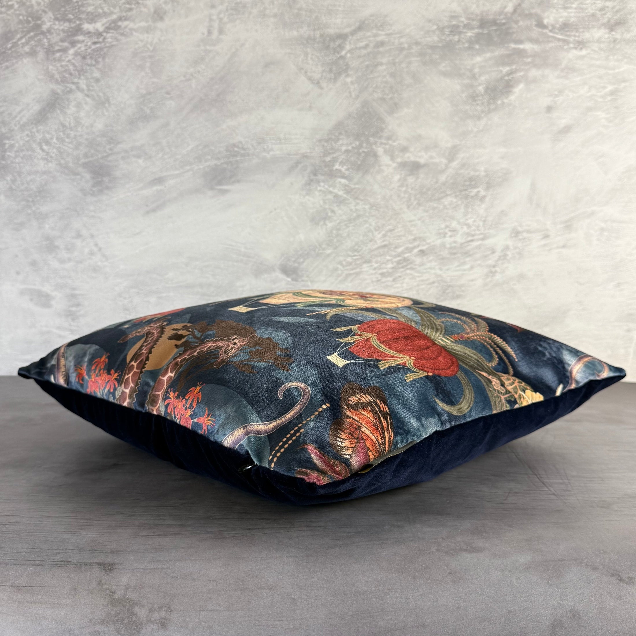 Balloon Safari | Navy & Gold Velvet | Becca Who | Cushion