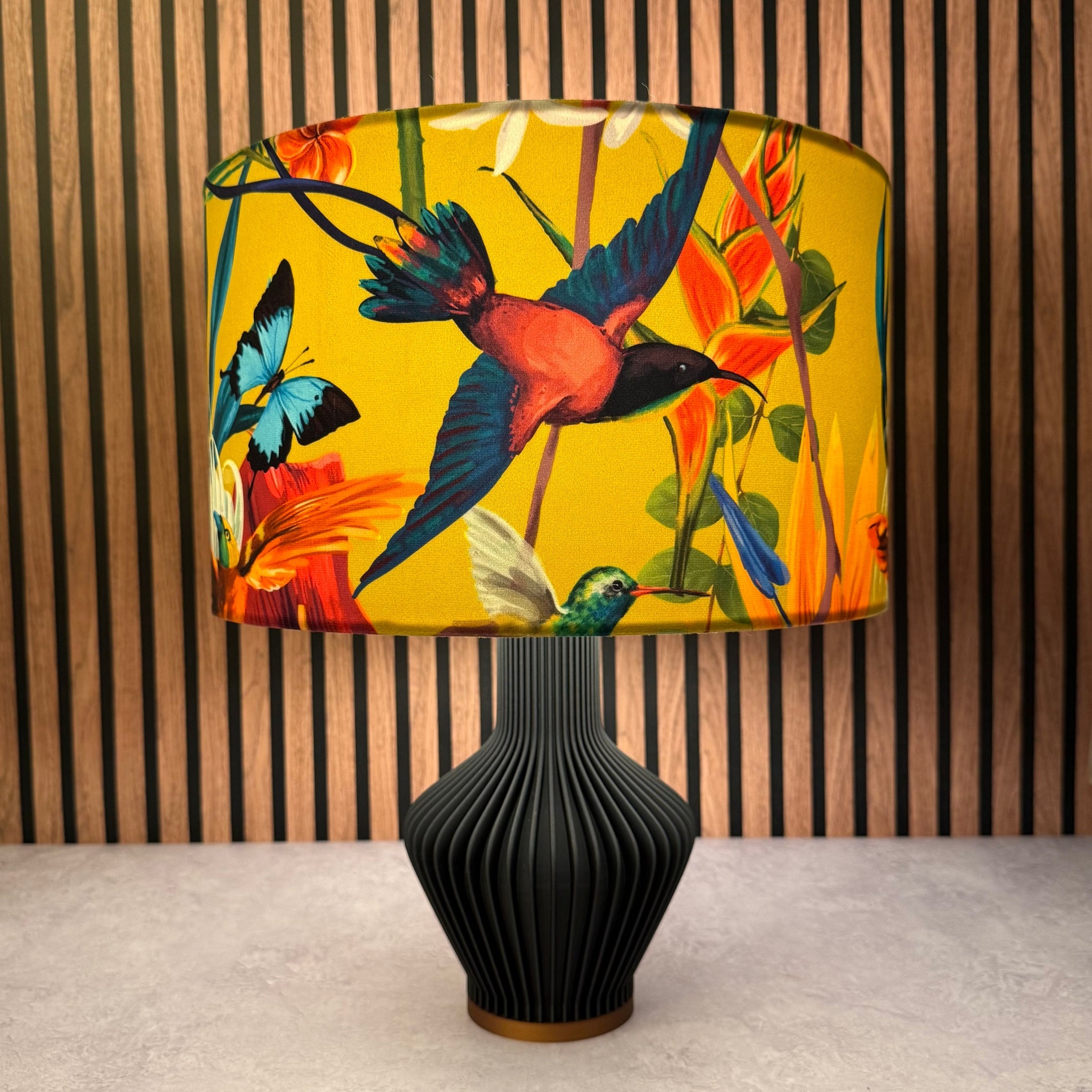 Flamingo  | Yellow & Pink Velvet | Lampshade