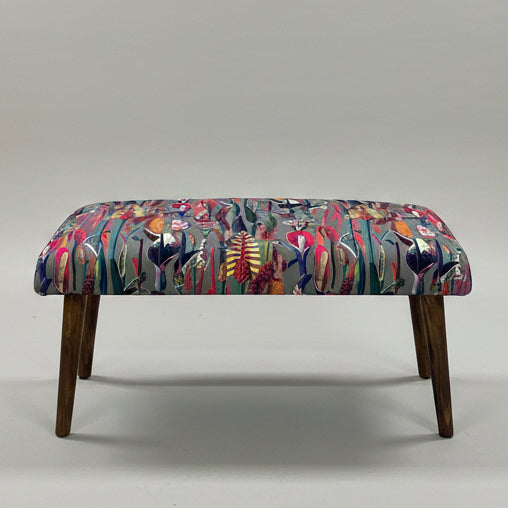Botanical Lily | Grey & Pink Velvet  |  Bench
