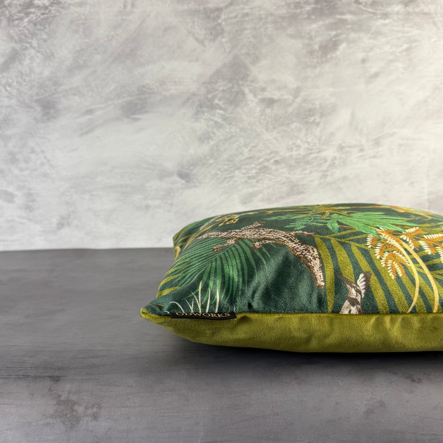 Crocodilia luxury green velvet cushion Becca Who