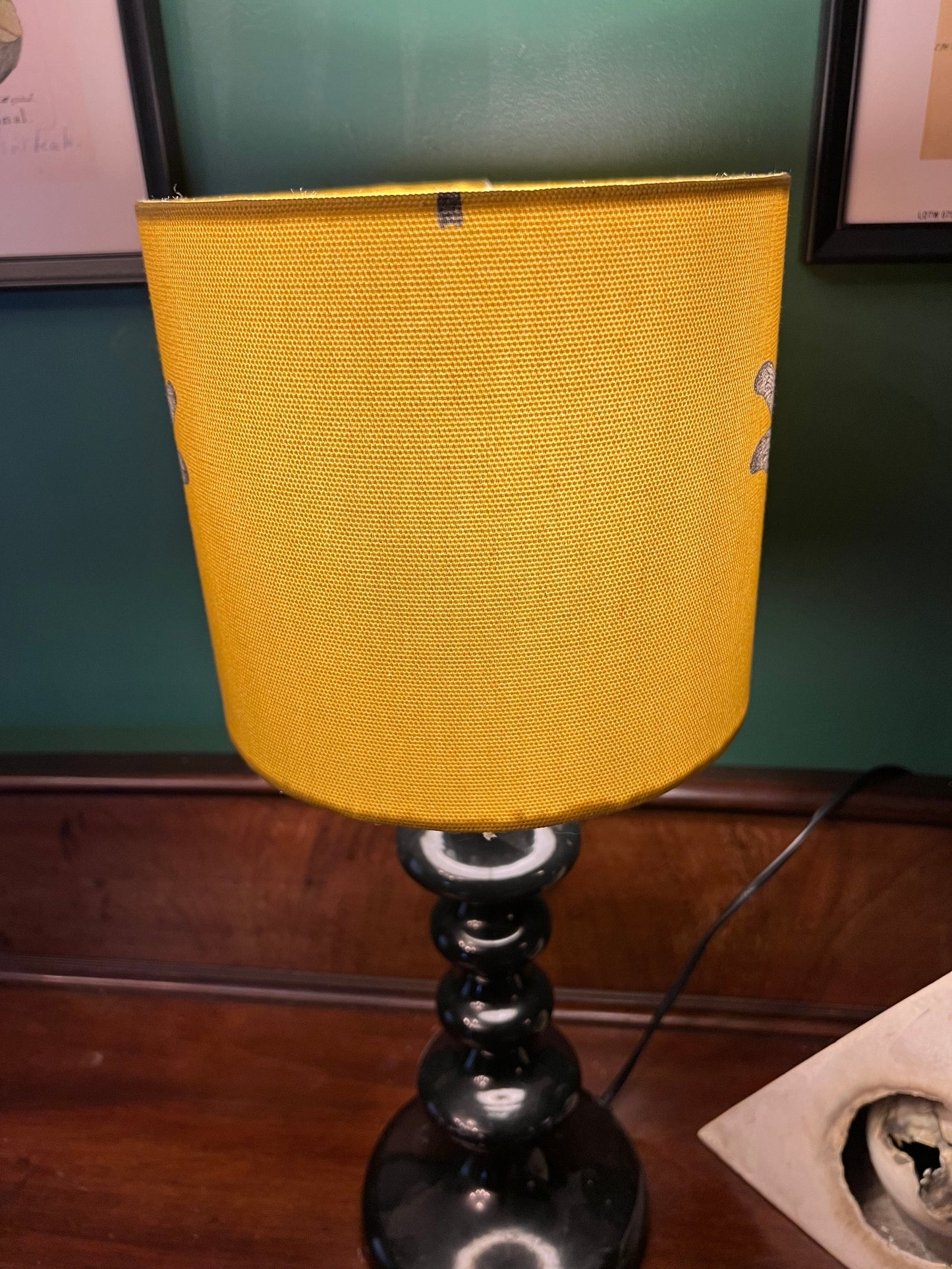 Bright yellow dragonfly lampshade