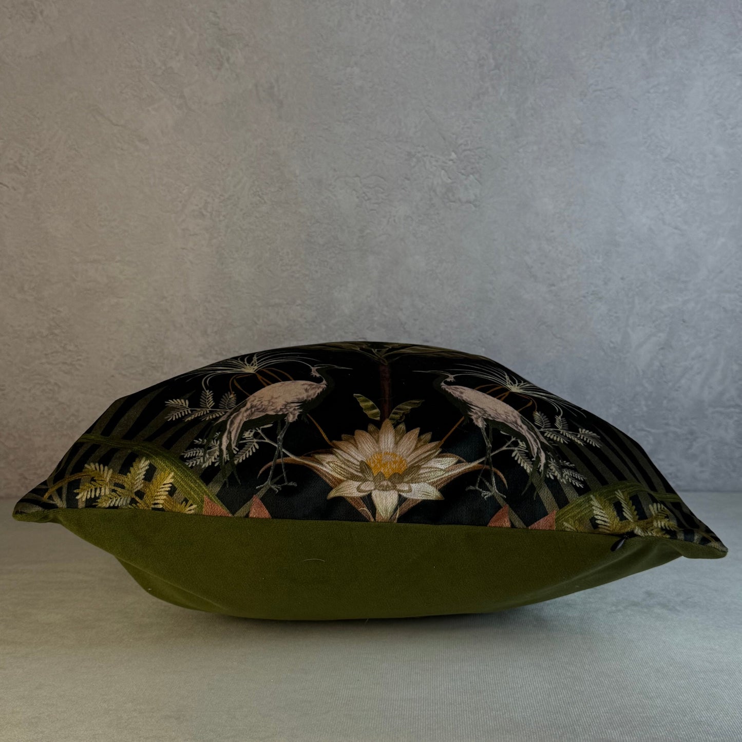 Crocodilia luxury ebony velvet cushion Becca Who