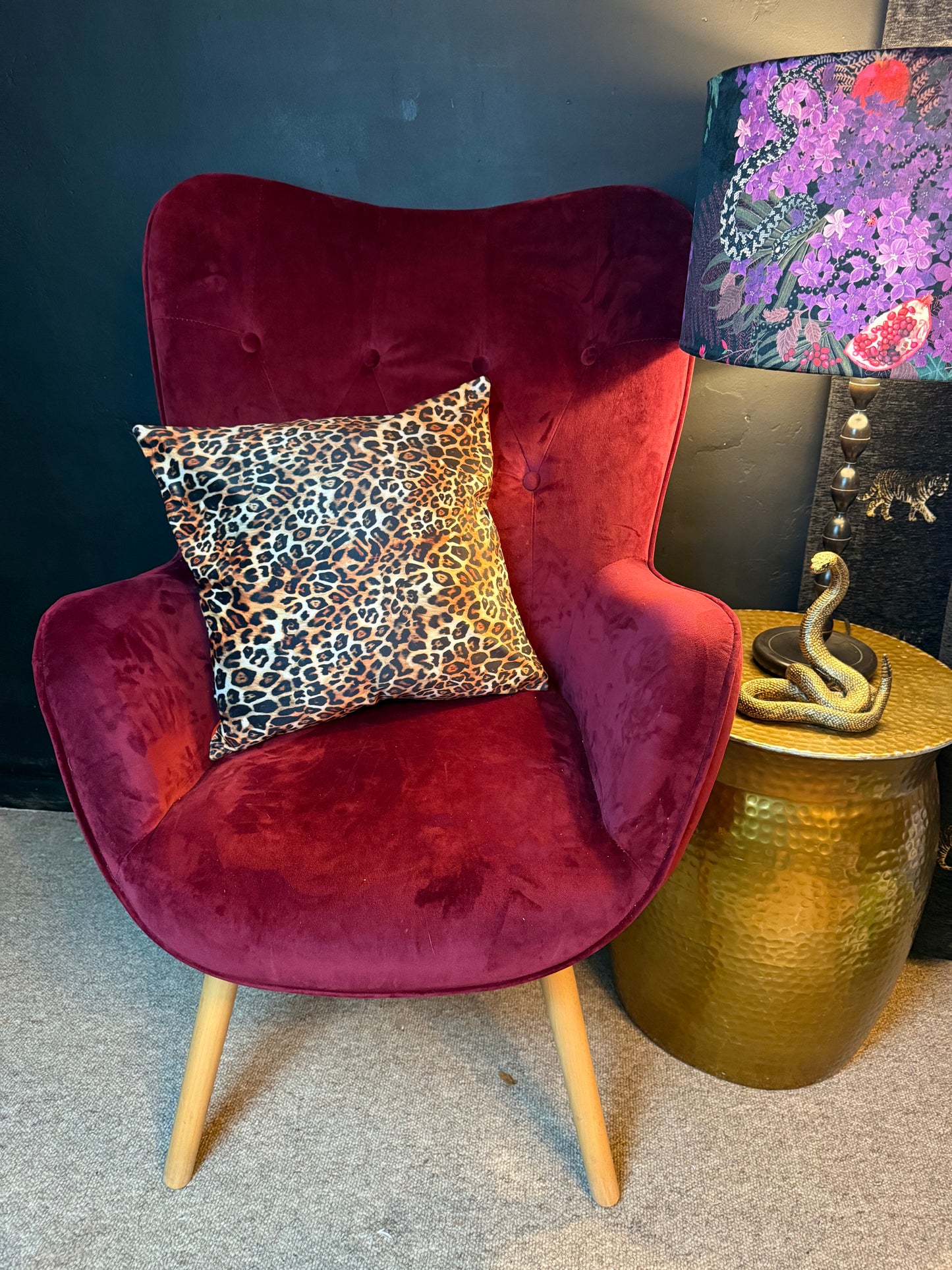 The leopards bollox jungle luxury velvet cushion