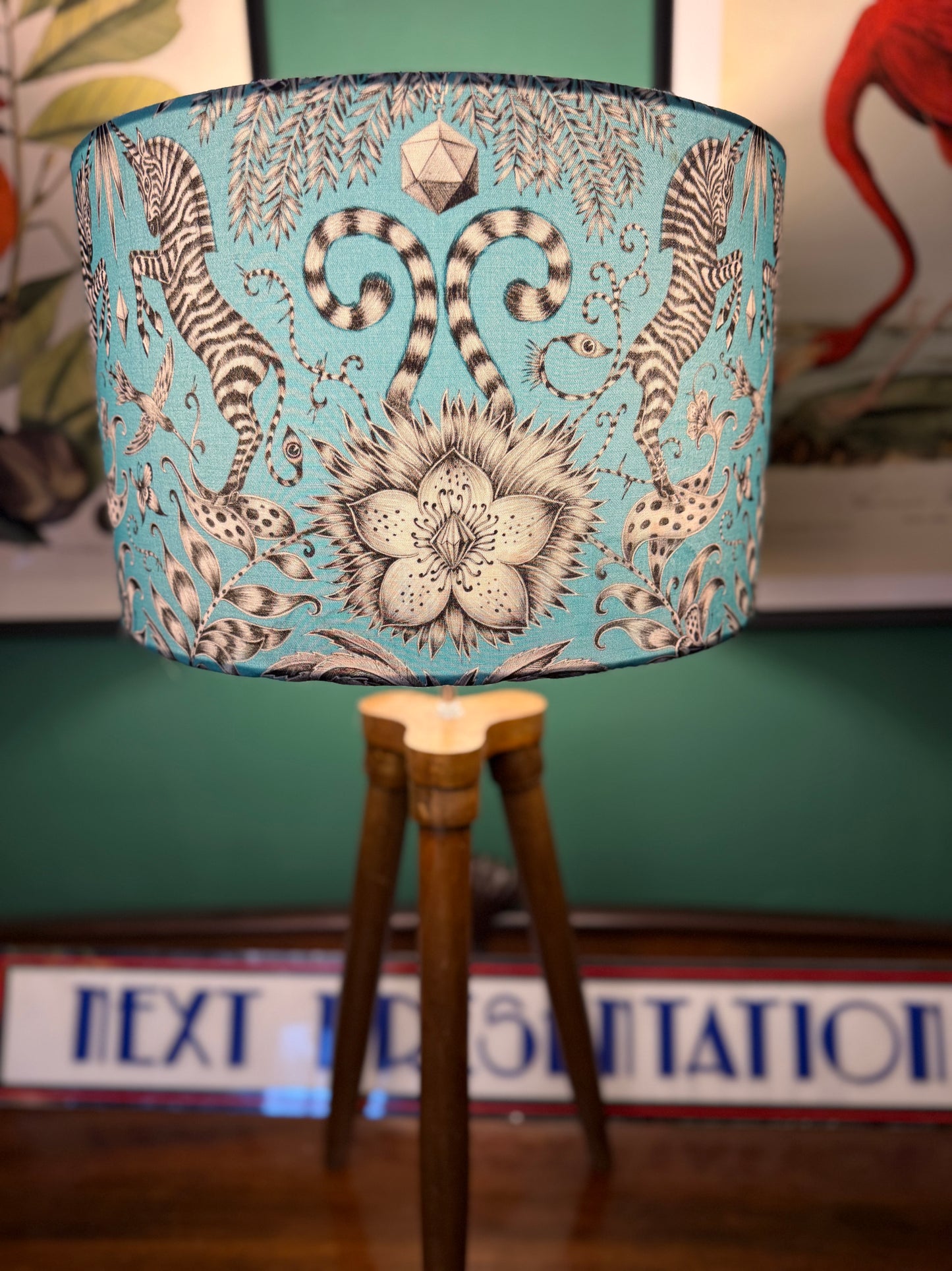 The Kruger 
lampshade Emma J Shipley giraffe turquoise