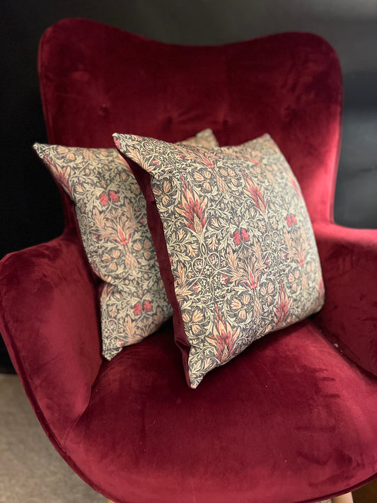 William Morris snakehead cushion mocha