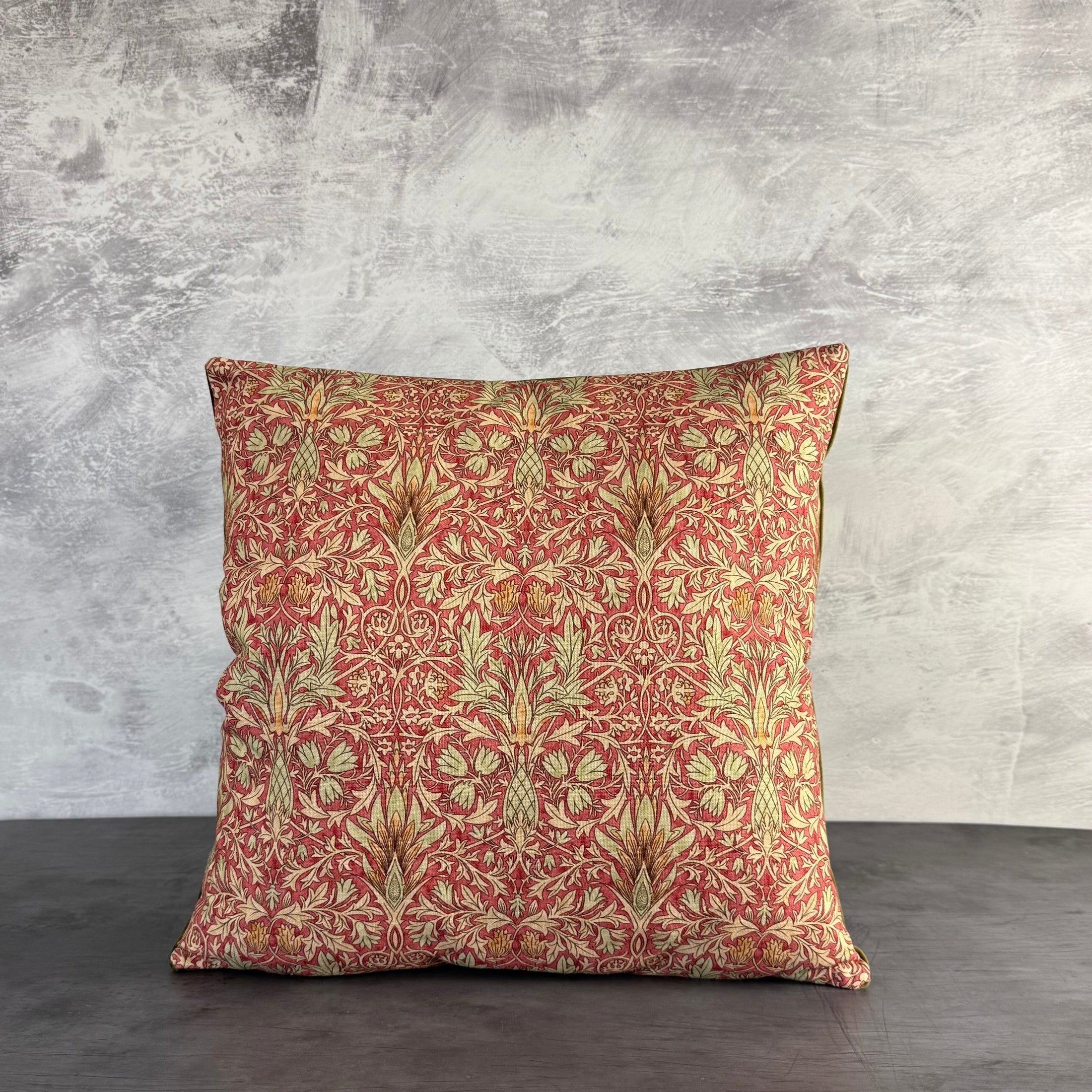 Snakeshead | Bordeaux & Cream Cotton | William Morris | Cushion