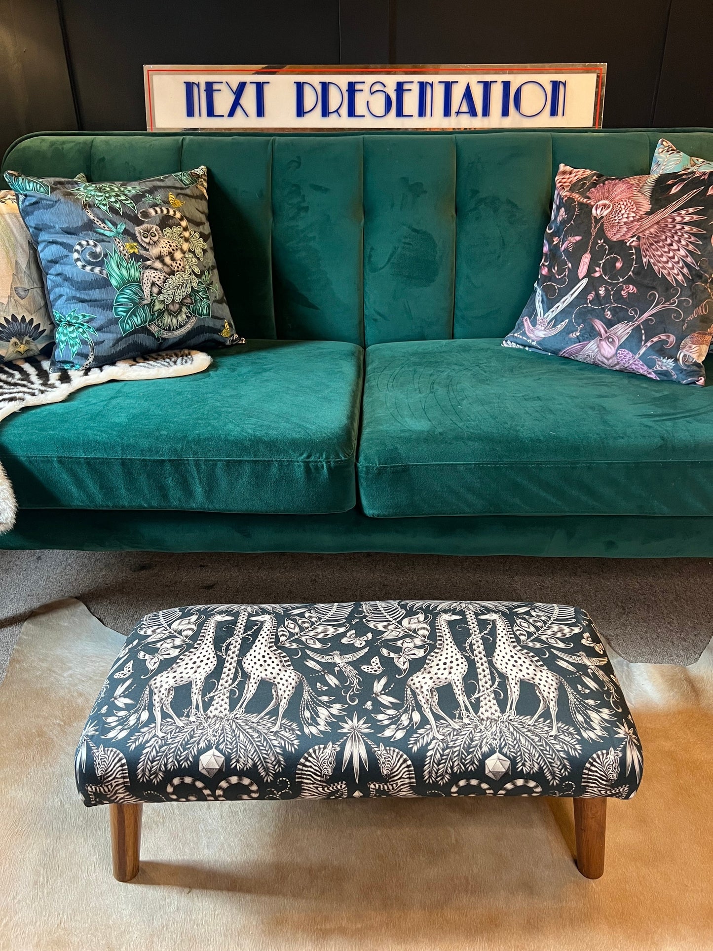 Kruger navy footstool Emma J Shipley