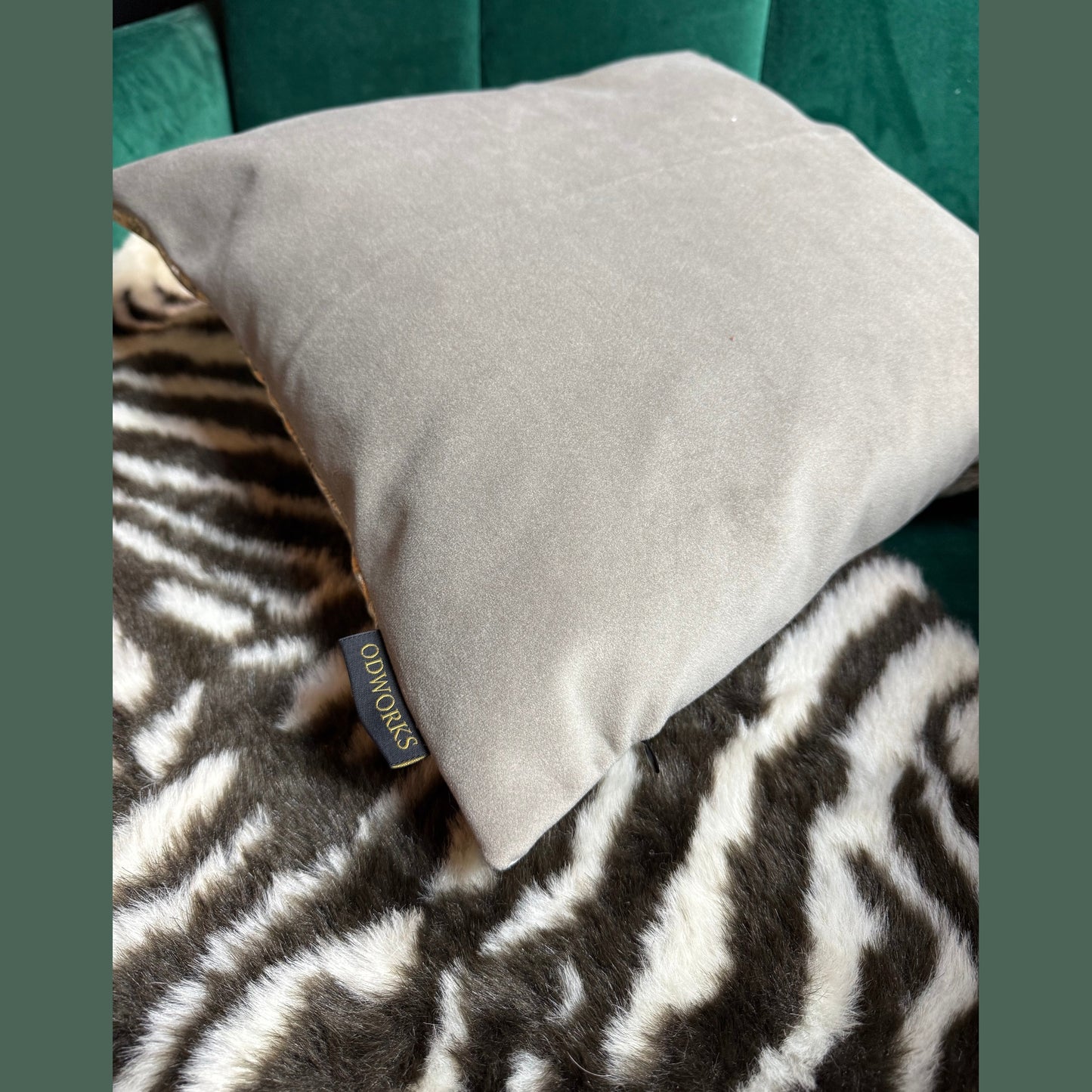 William Morris Eden luxury feather cushion in natural