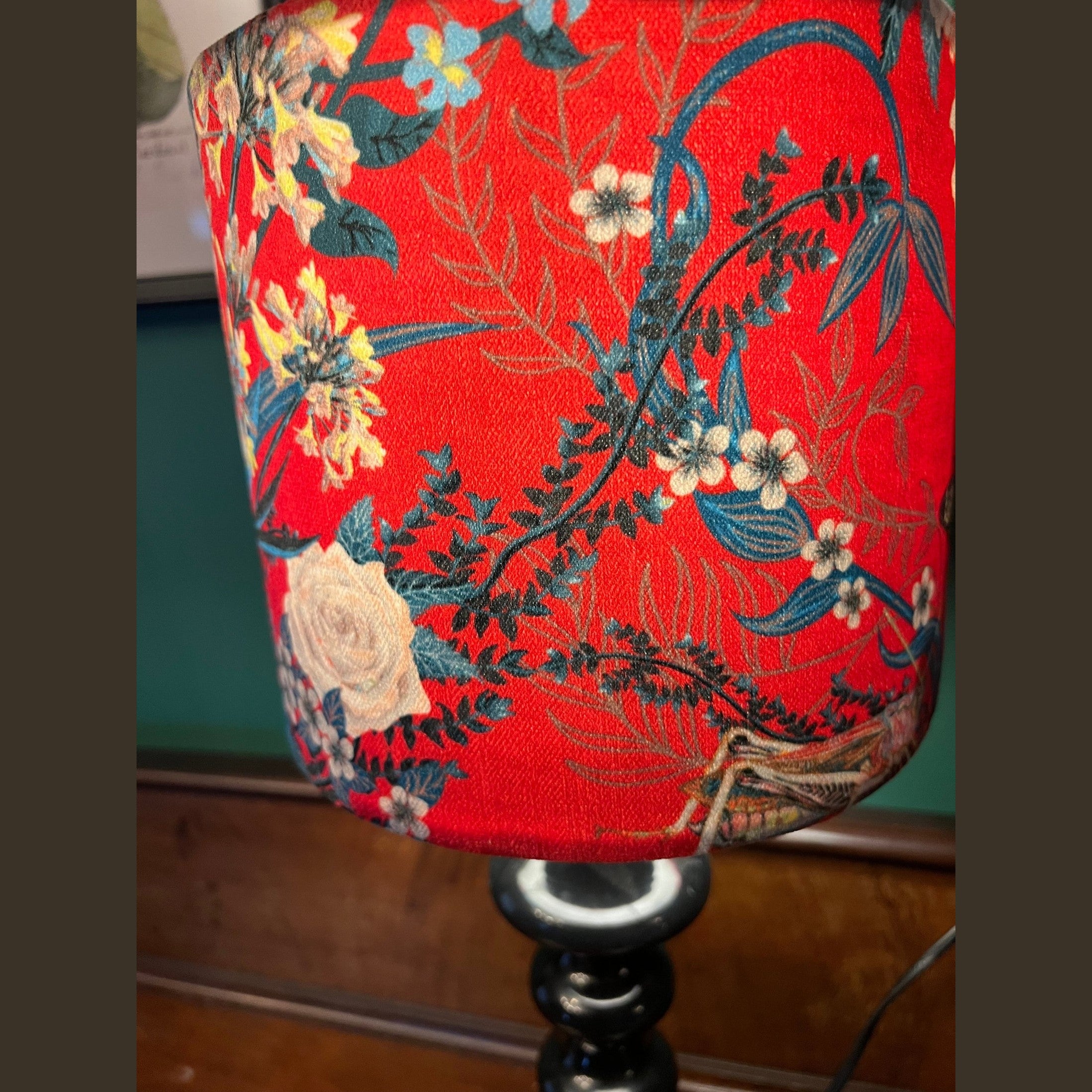 Garden Treasures | Red & Blue Velvet | Becca Who | Lampshade