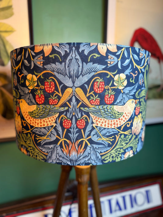 Strawberry Thief navy blue William Morris lampshade