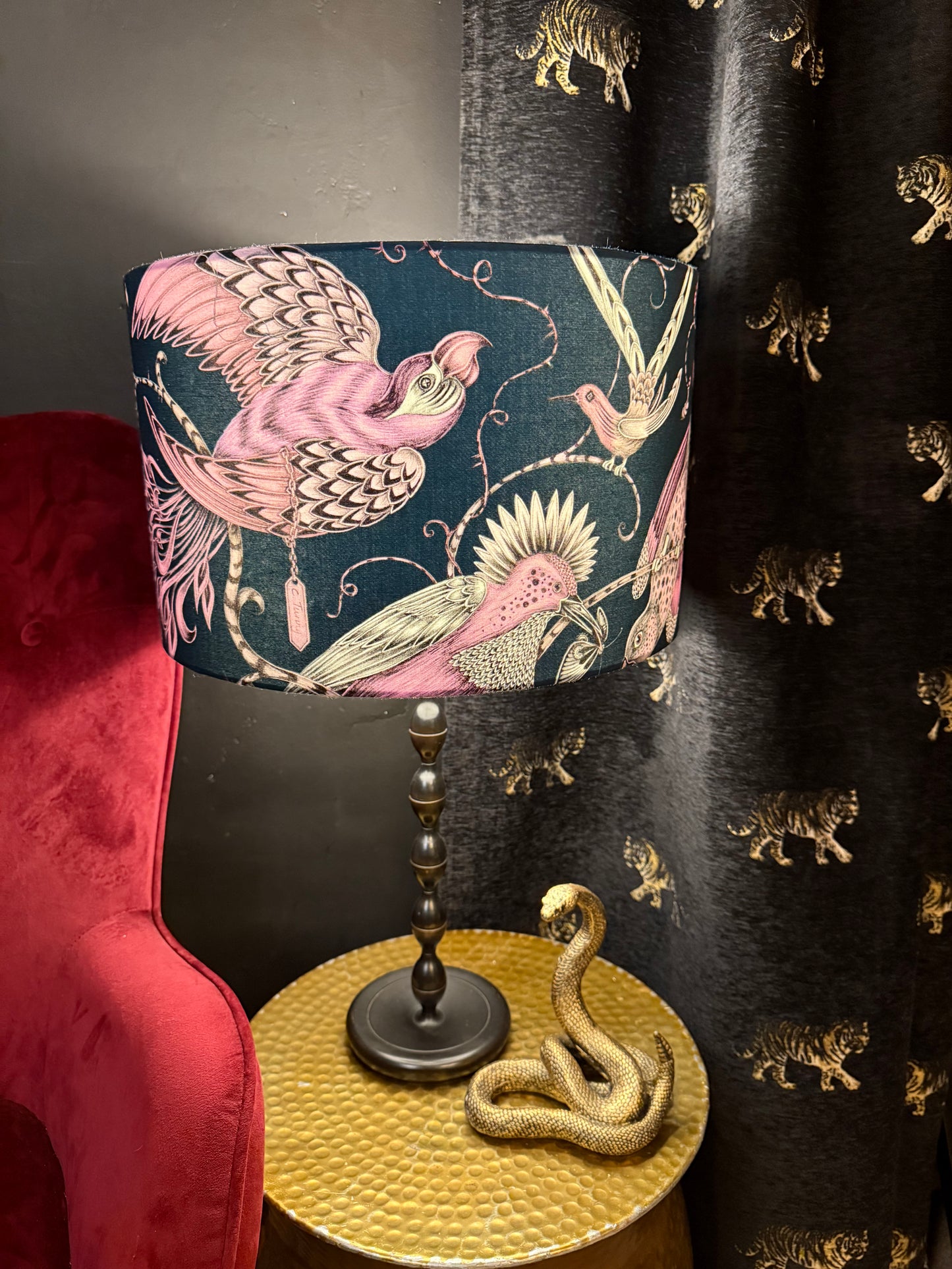 The Audubon 
lampshade Emma J Shipley birds parrot