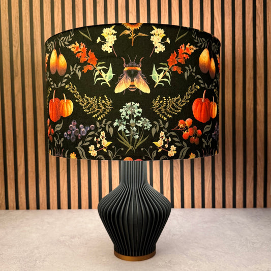 Bee Dance Black pumpkin velvet lampshade Becca Who
