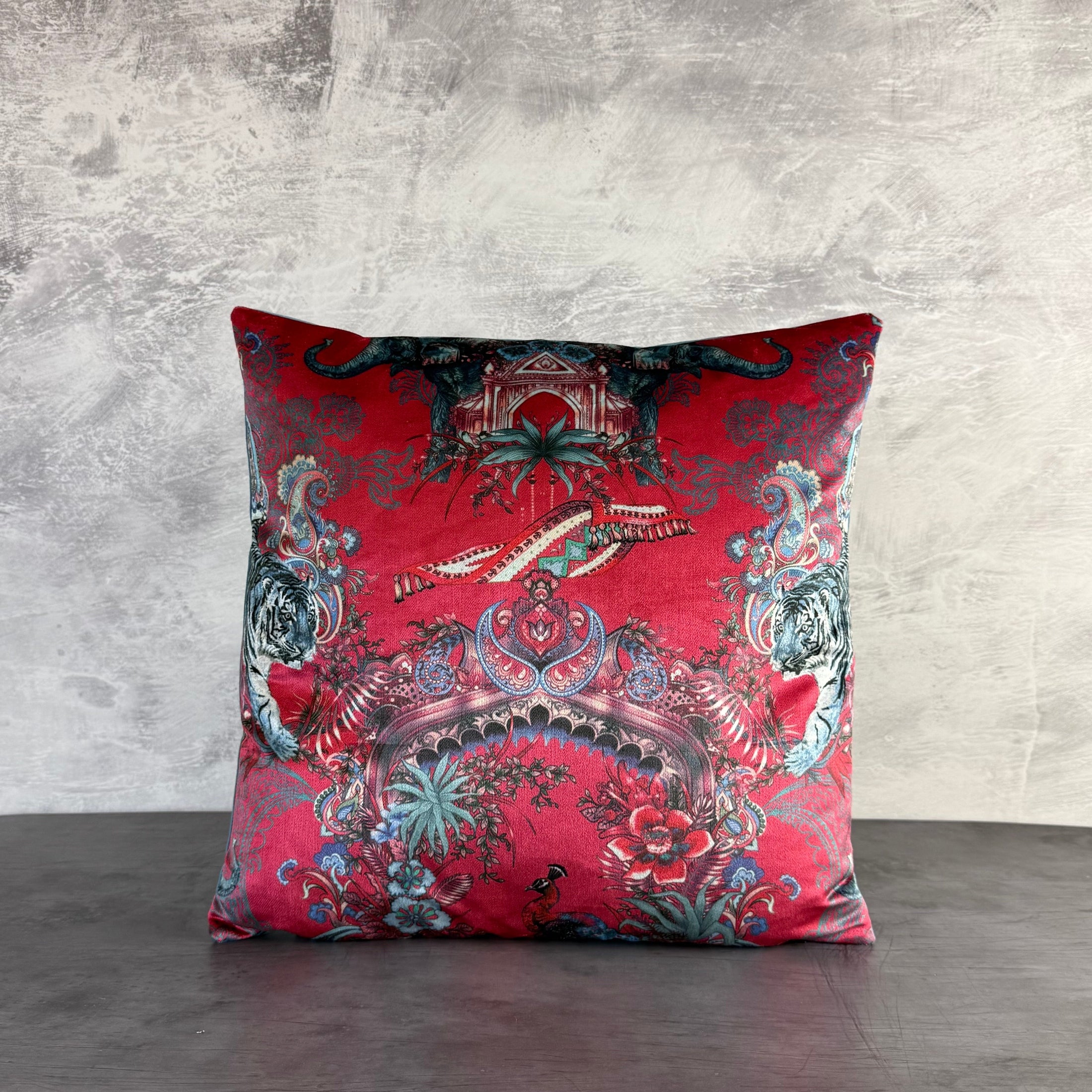 Magic of India | Pink & Teal Velvet | Becca Who | Cushion