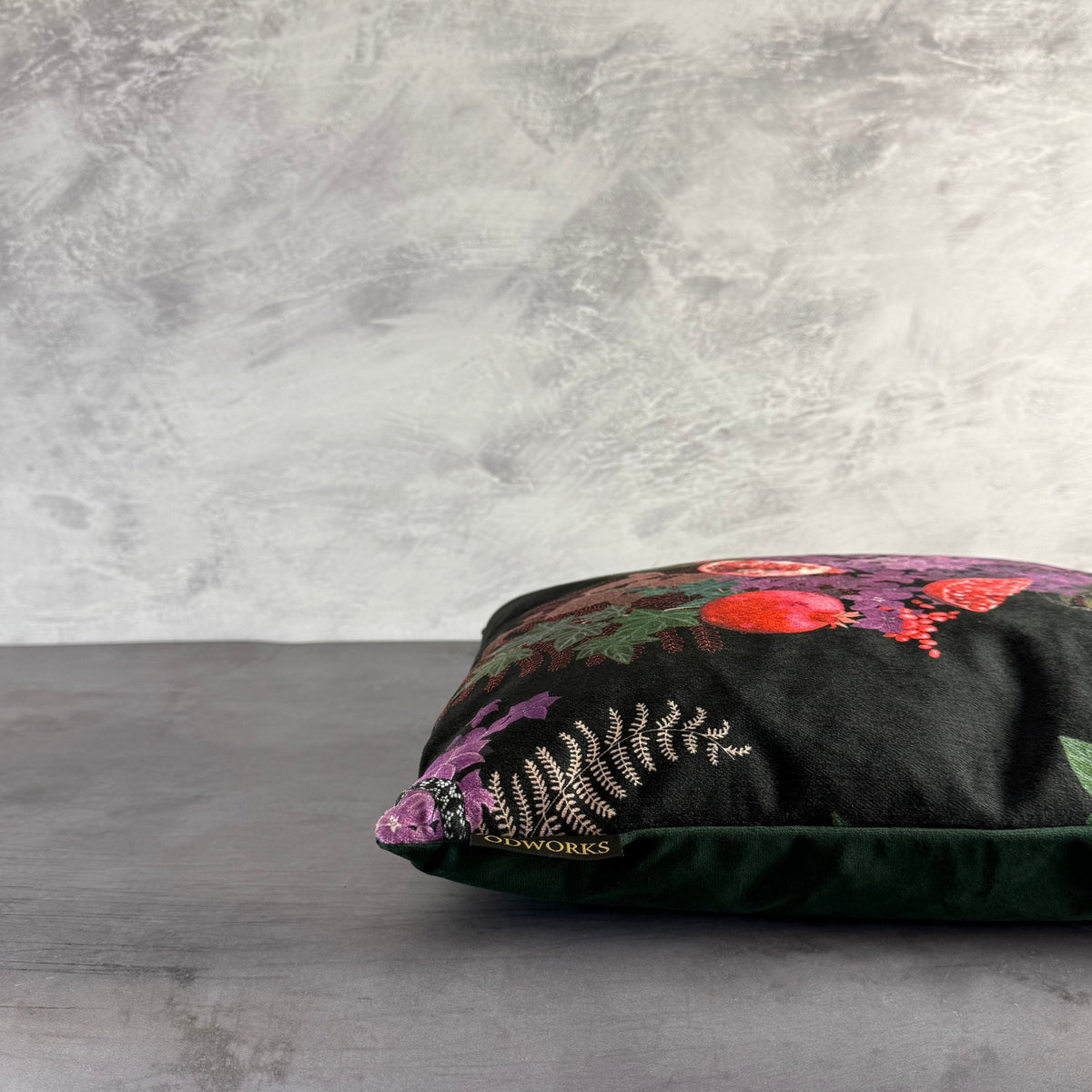 Forbidden Fruit | Black & Purple Velvet | Becca Who | Cushion