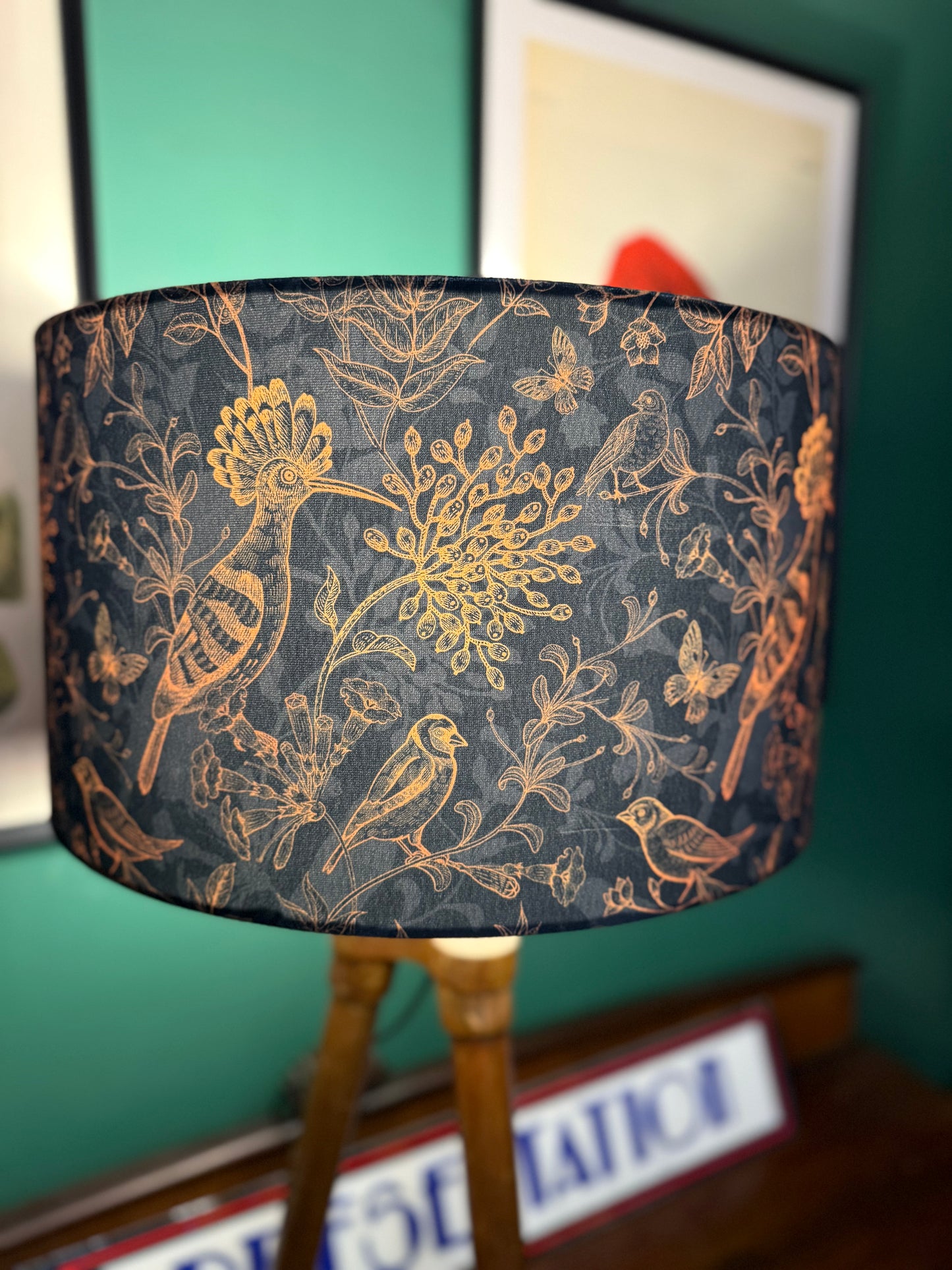 Rustic birds hoopoe lampshade