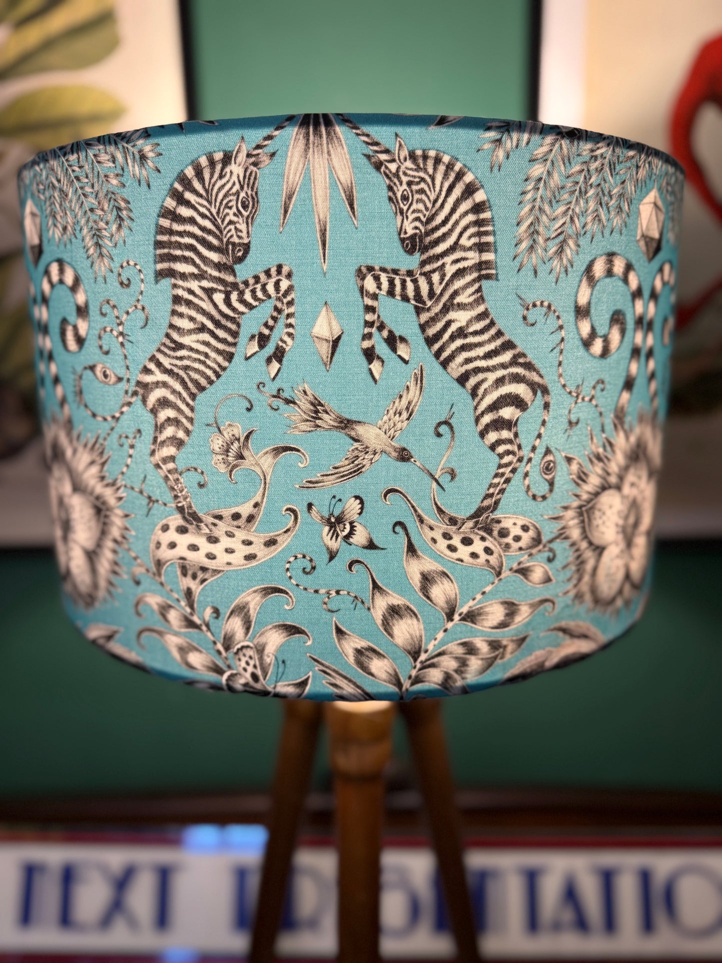 The Kruger 
lampshade Emma J Shipley giraffe turquoise