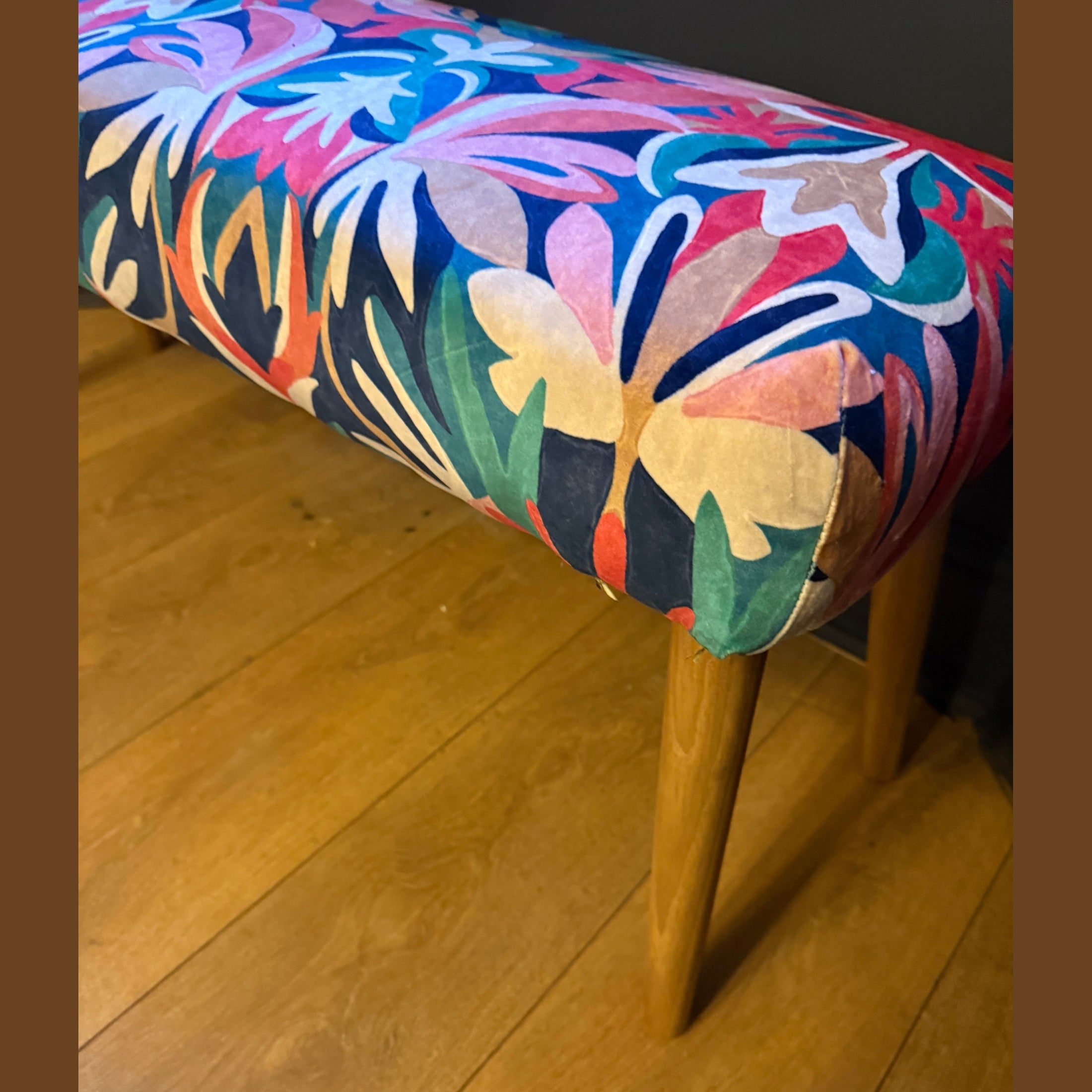 Harlequin Melora | Blue & Red Velvet | Bench