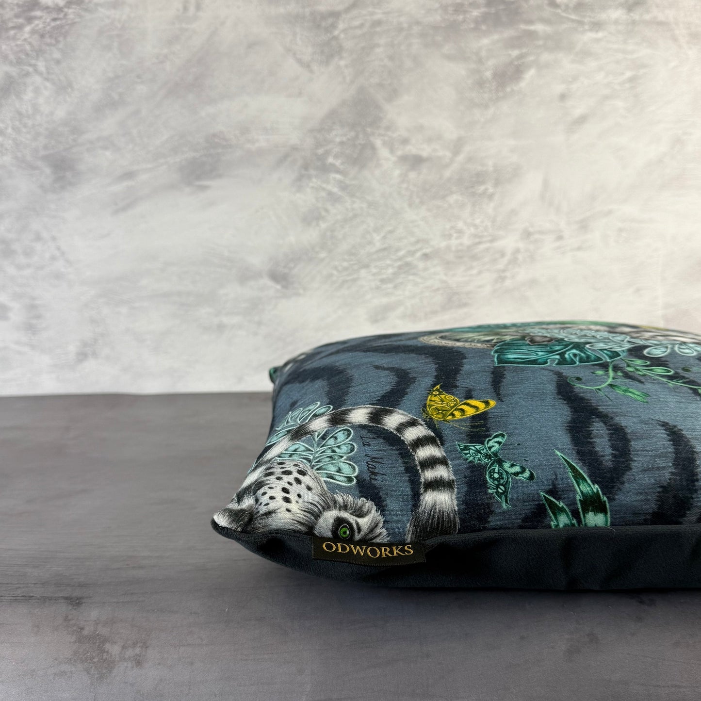 Emma J Shipley Lamur  navy cushion