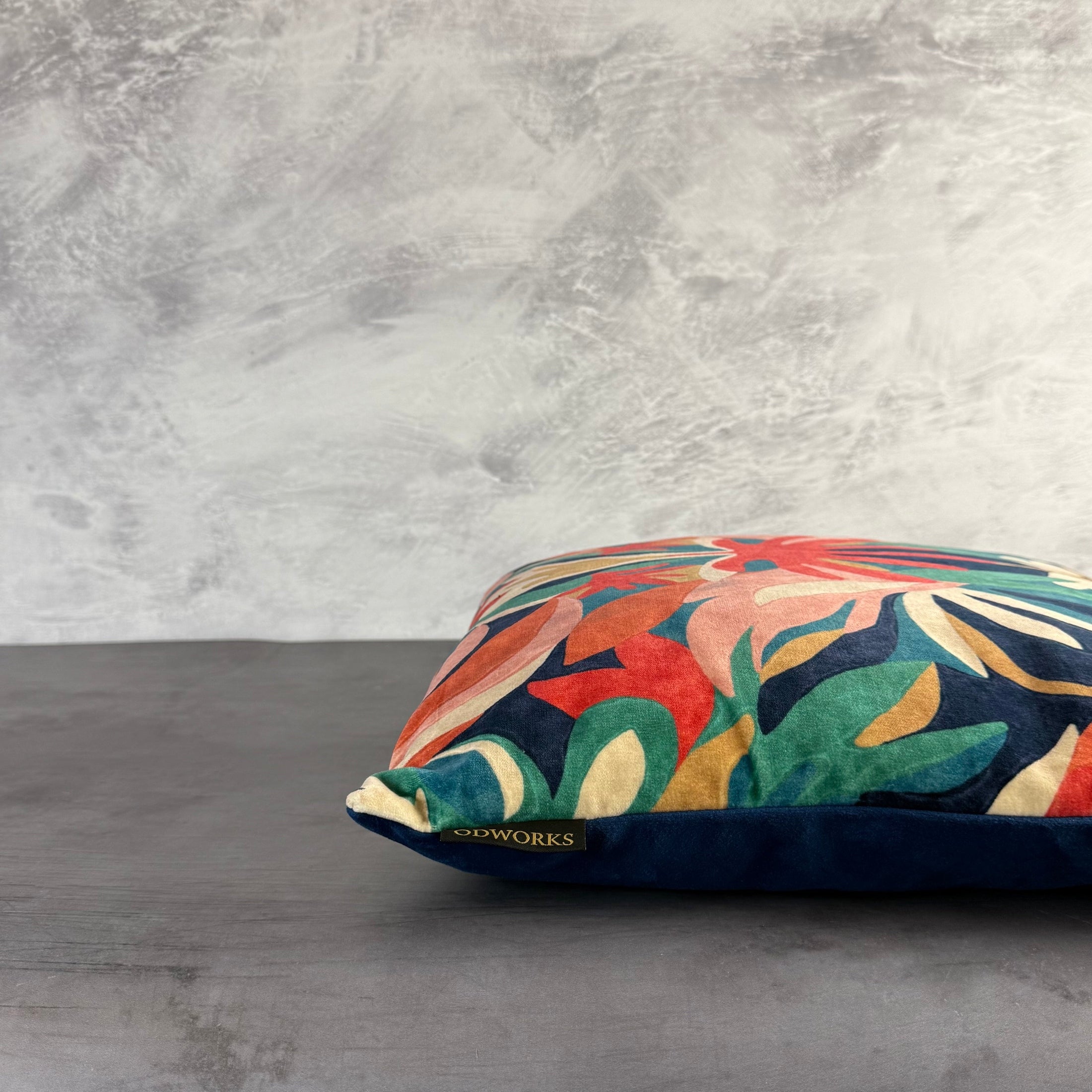 Melora | Navy & Red Velvet | Harlequin | Cushion