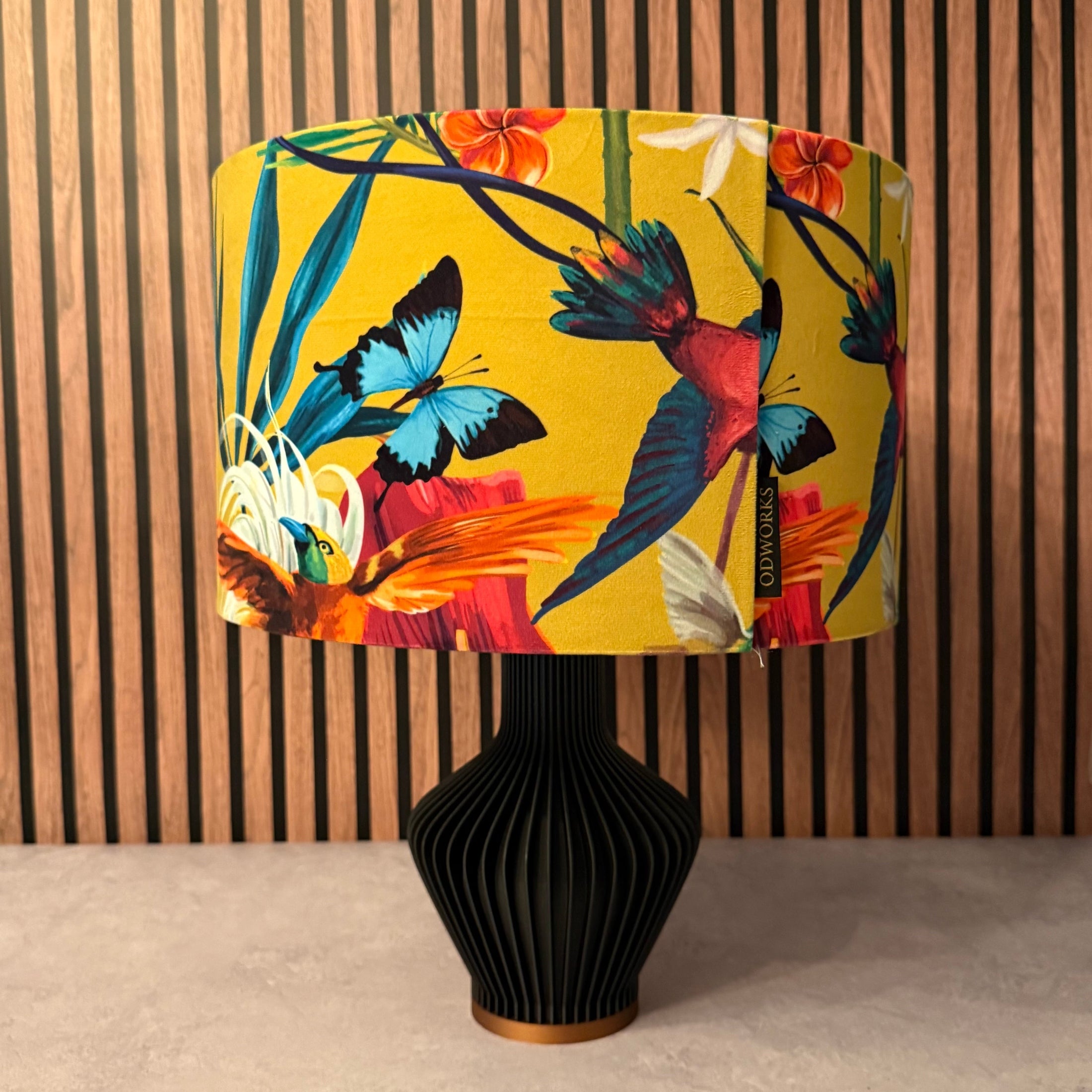 Flamingo  | Yellow & Pink Velvet | Lampshade