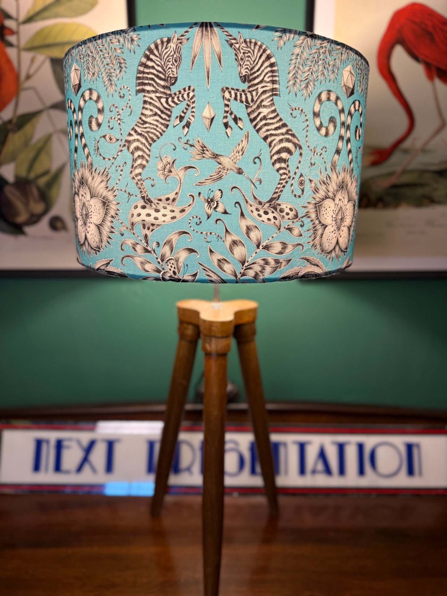 The Kruger 
lampshade Emma J Shipley giraffe turquoise