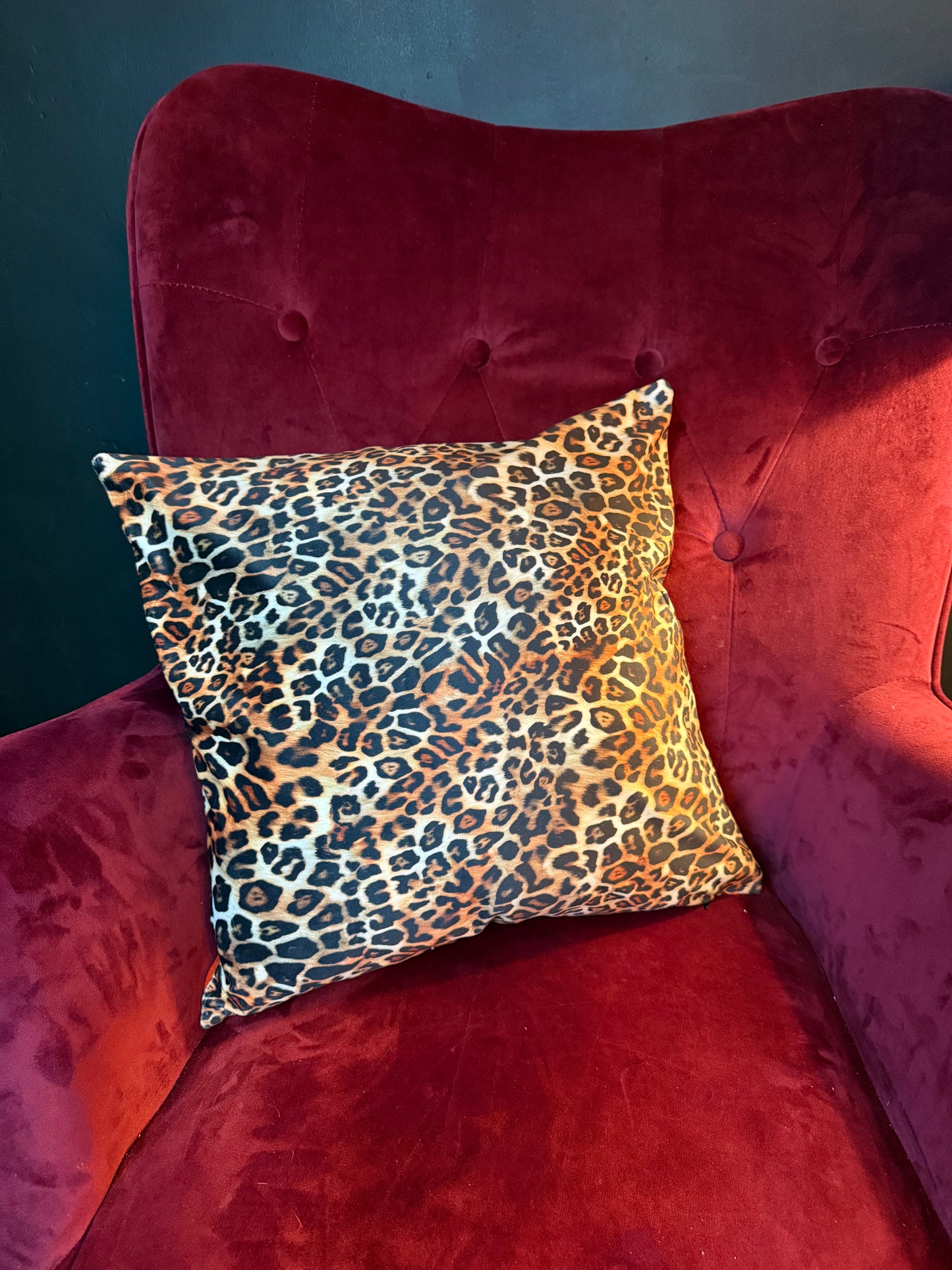 The leopards bollox jungle luxury velvet cushion