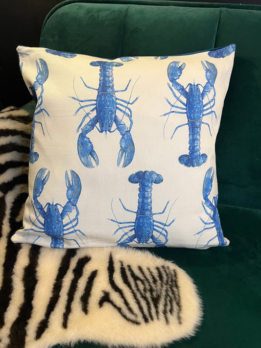 The blue lobster cushion