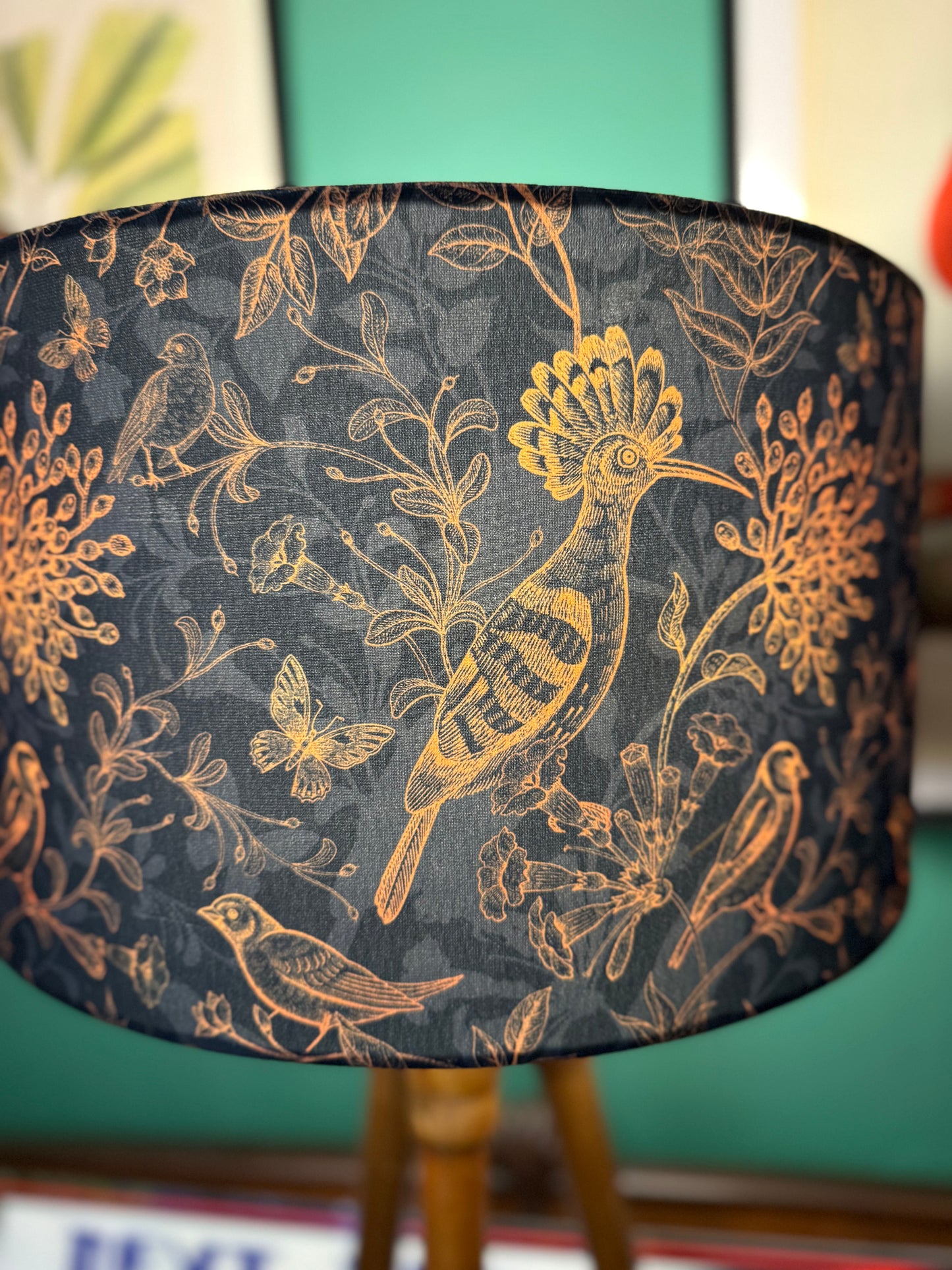 Rustic birds hoopoe lampshade