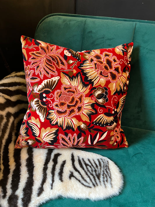 Sanderson Amara oriental butterflies luxury velvet cushion