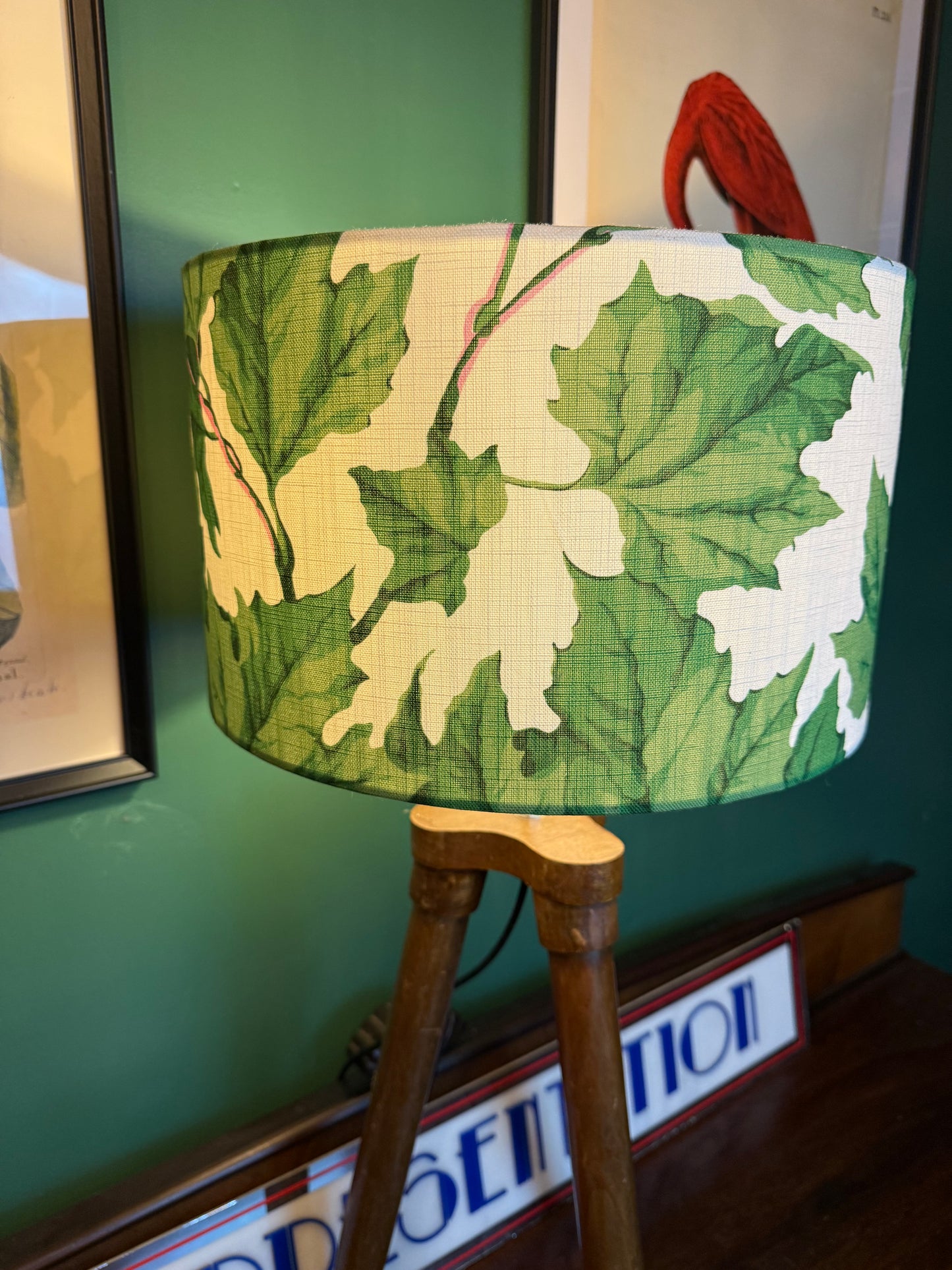 Sophie Robinson dappled leaf lampshade Harlequin