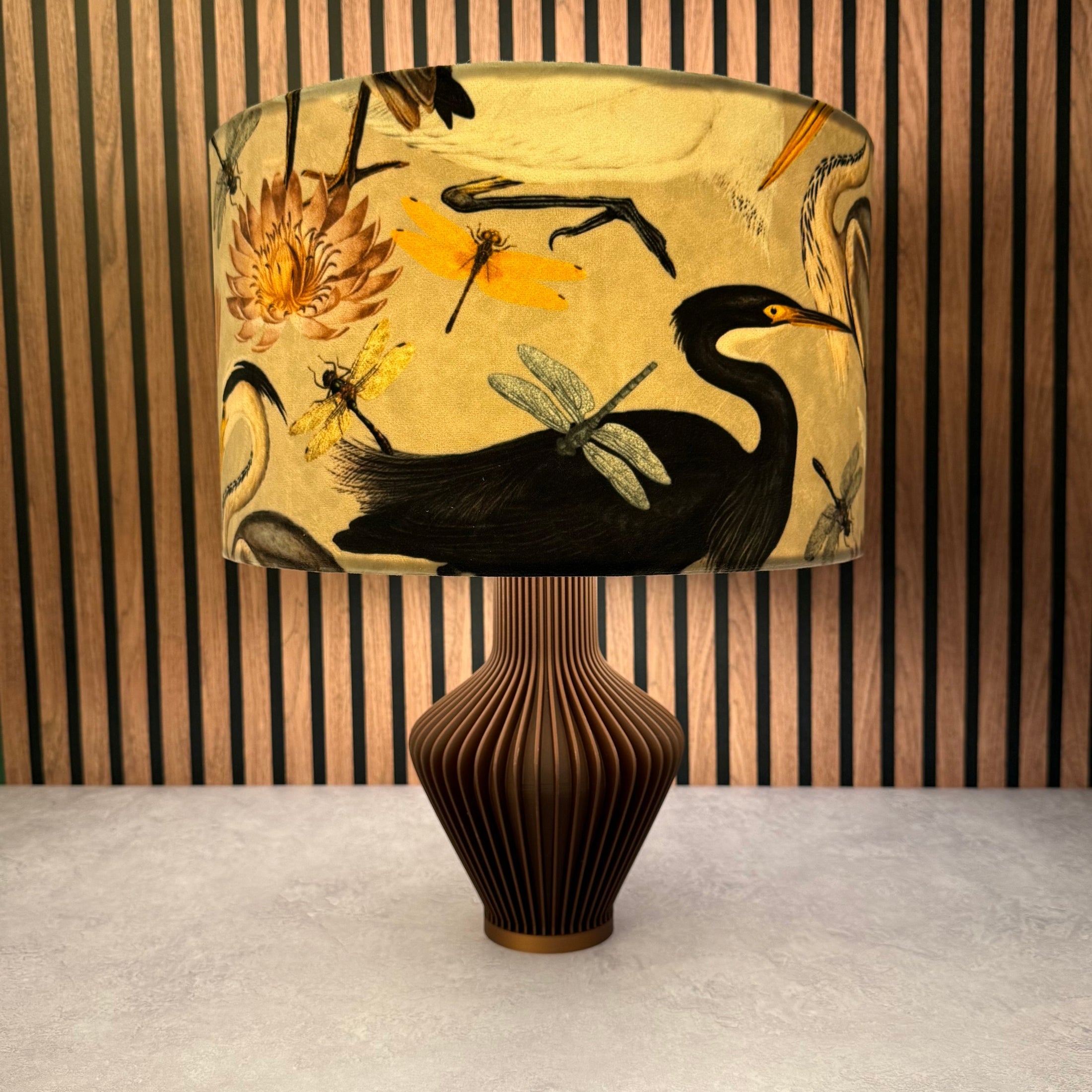 Lampshade - Herons and Swans - collab