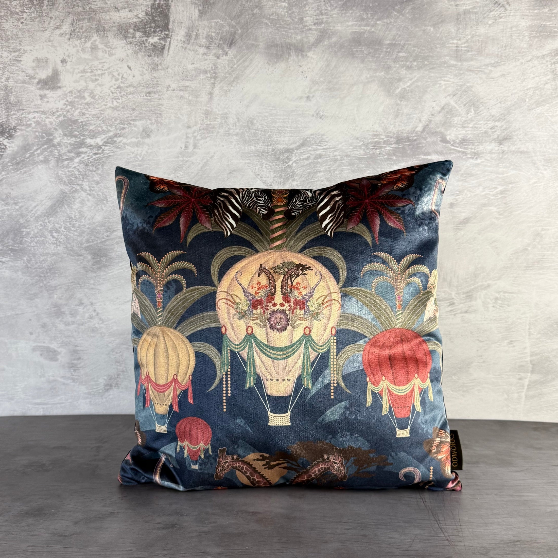 Balloon Safari | Navy & Gold Velvet | Becca Who | Cushion