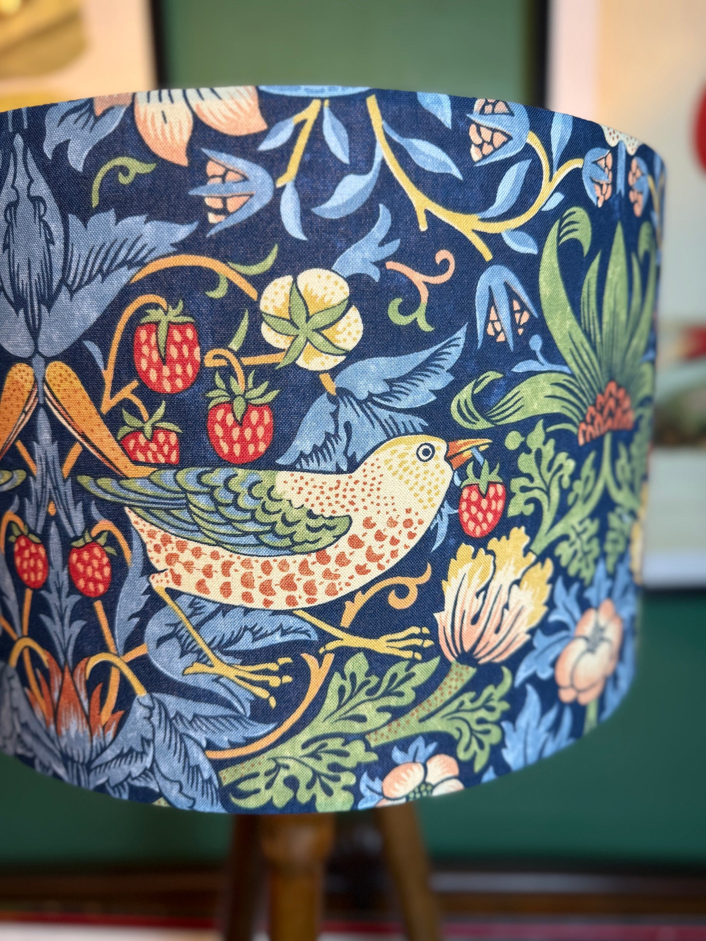 Strawberry Thief navy blue William Morris lampshade