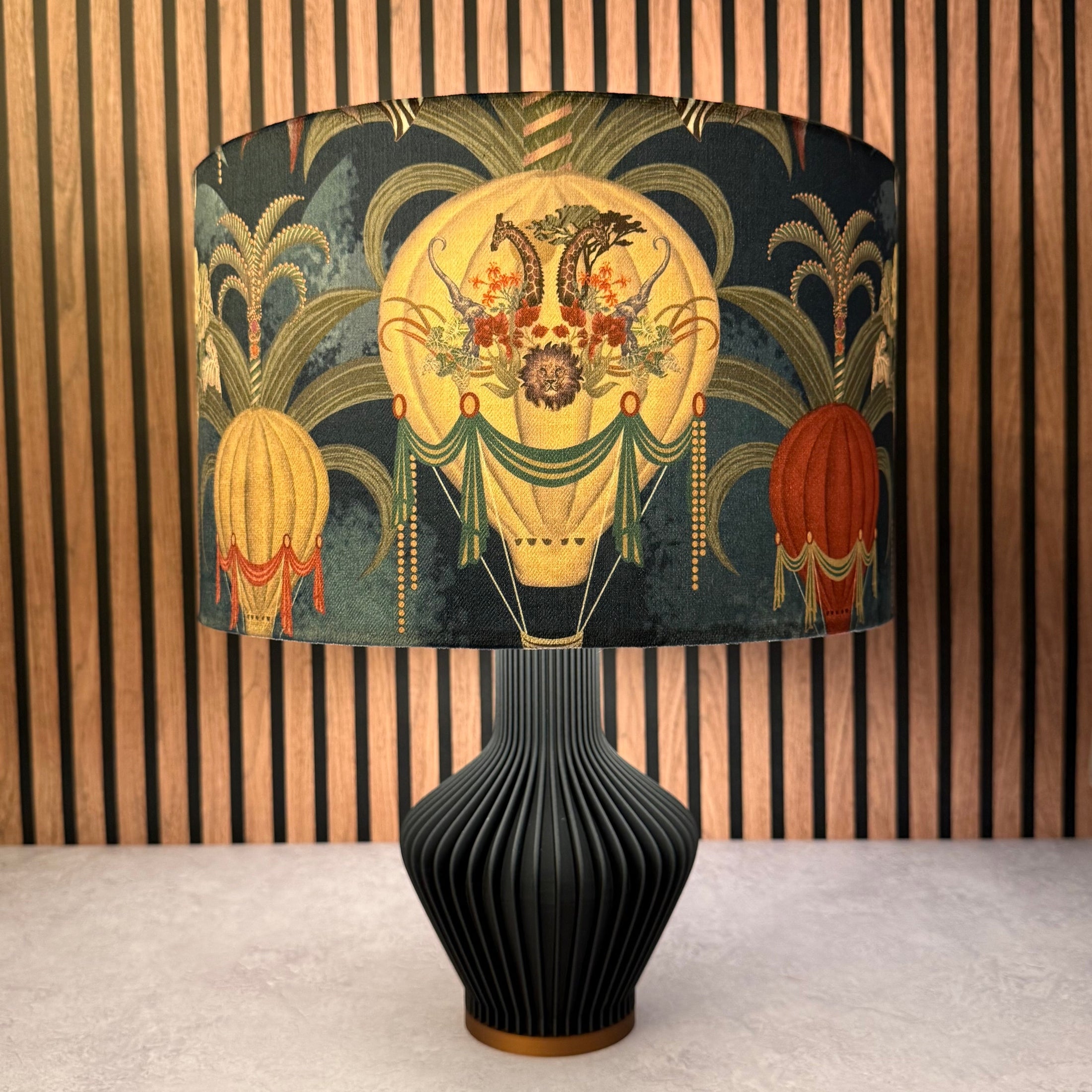Balloon Safari | Navy & Gold Velvet | Becca Who | Lampshade