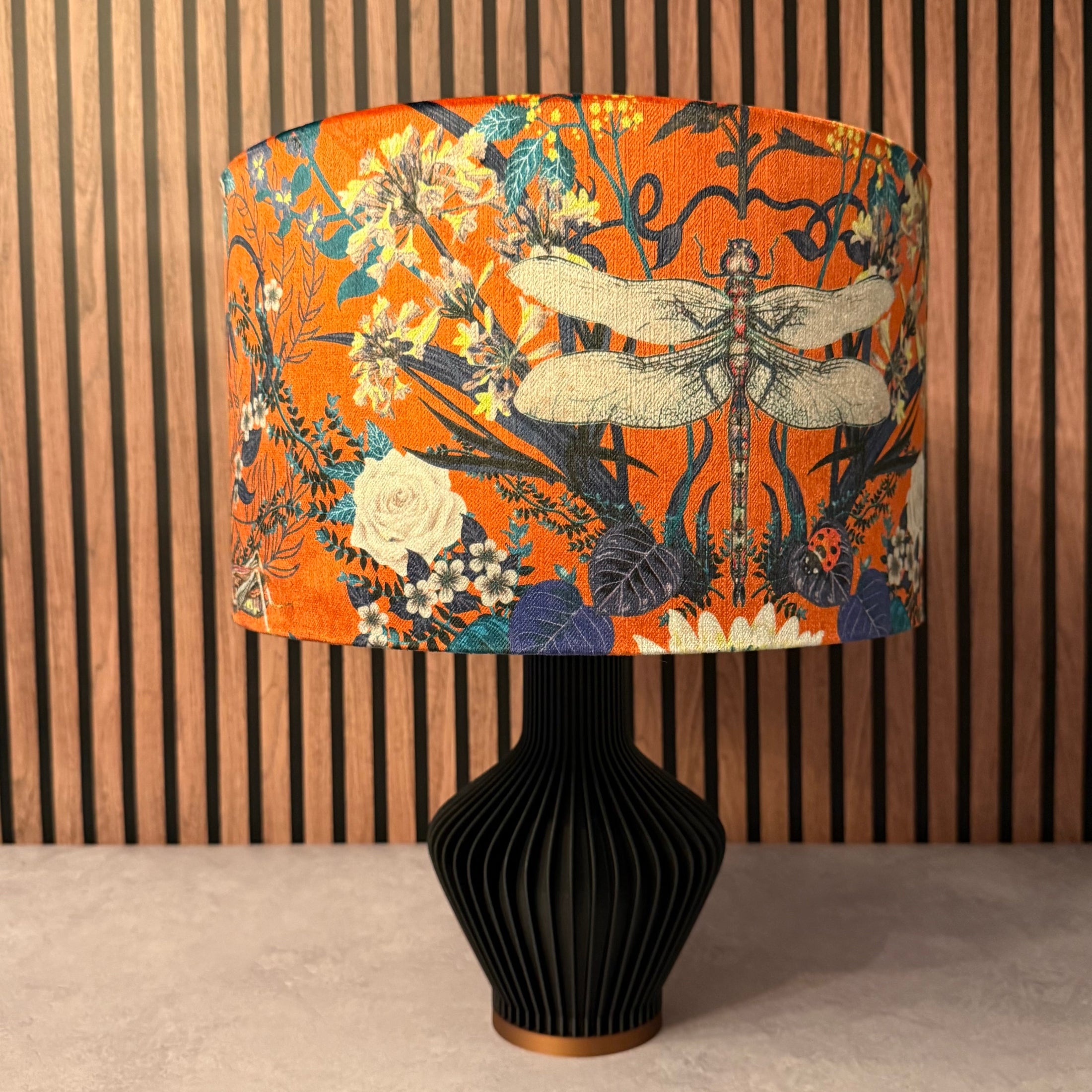 Garden Treasures| Orange & Blue Velvet | Becca Who |  Lampshade