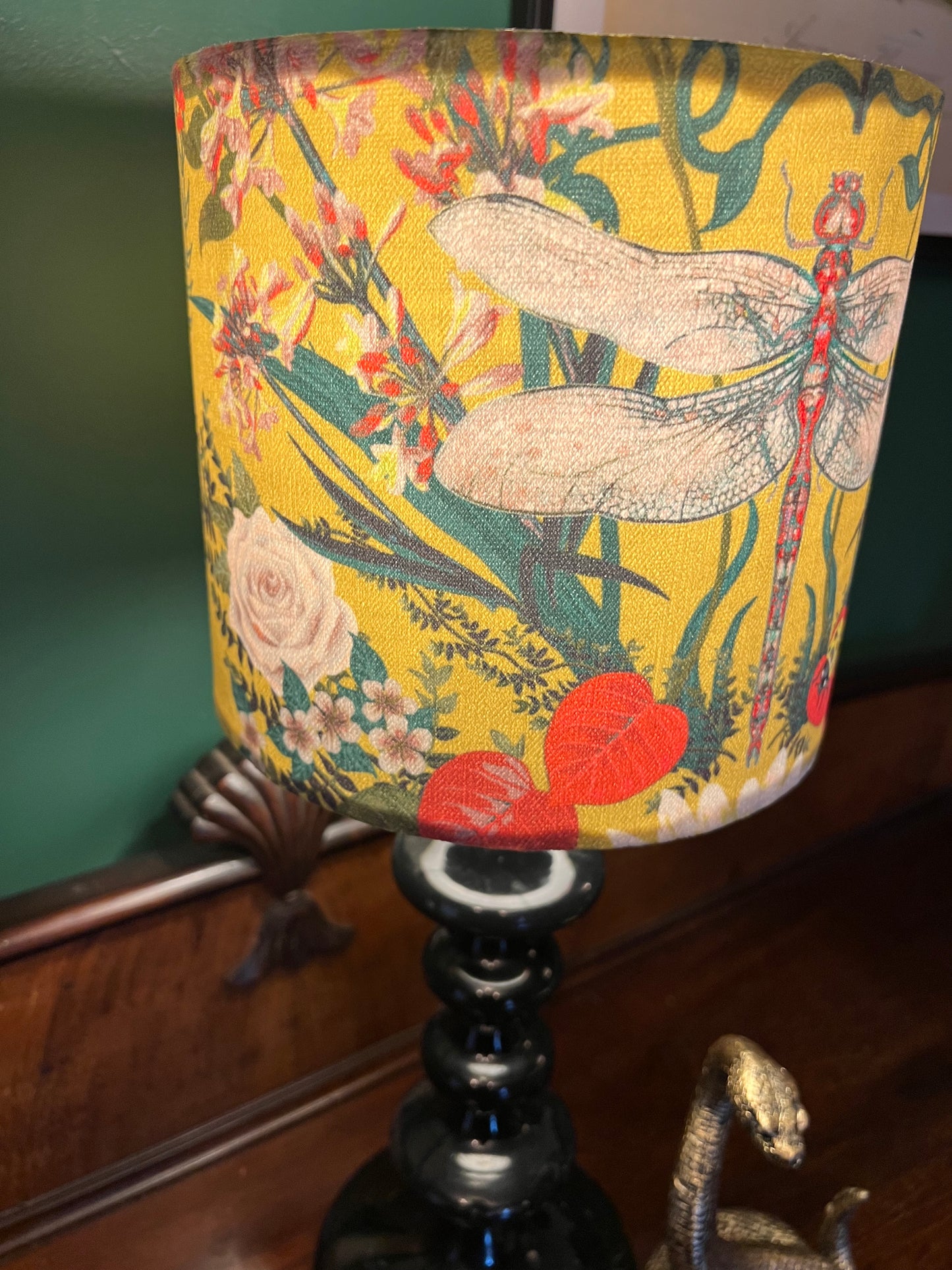 Garden treasures yellow velvet lampshade Becca Who