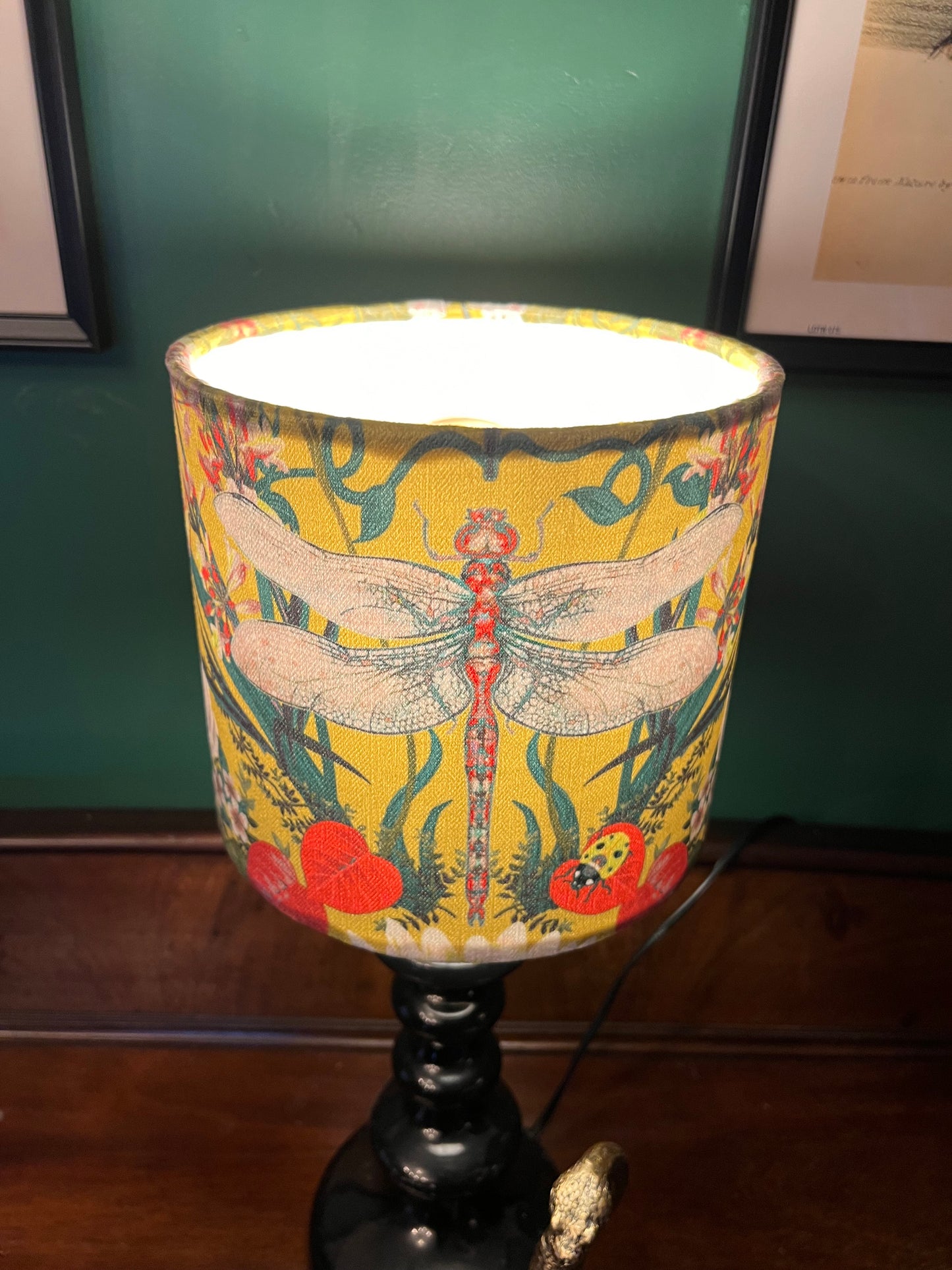 Garden treasures yellow velvet lampshade Becca Who