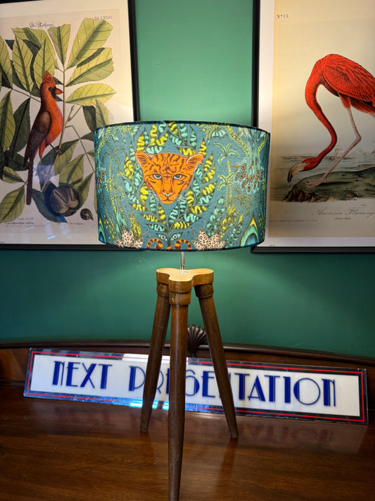 The Amazon tiger teal
lampshade Emma J Shipley jungle